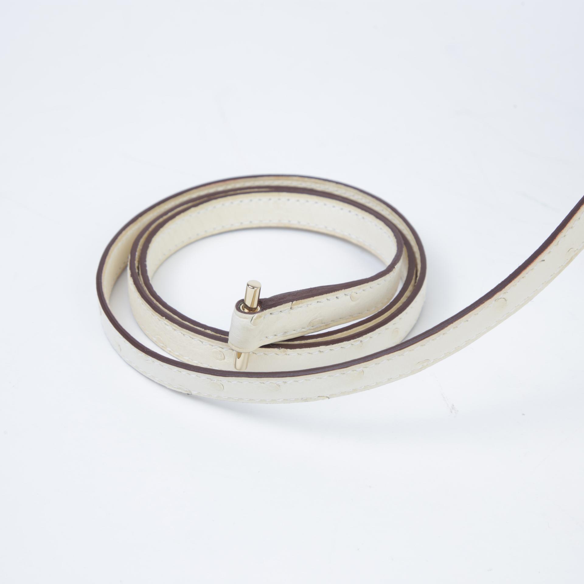 Unused ( Rank NS ) HERMÈS Roulis Mini Nata (I2) Ostrich Permabrass hardware U (2022) - 13