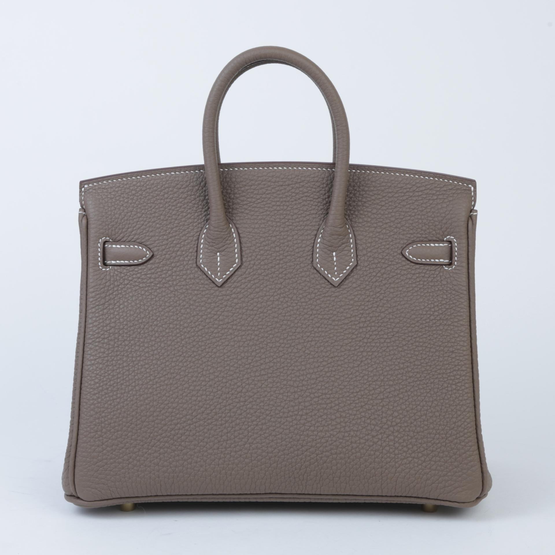 Brand New ( Rank N )  HERMÈS  Birkin 25 Etoupe (18) Togo Gold hardware W (2024) - 2