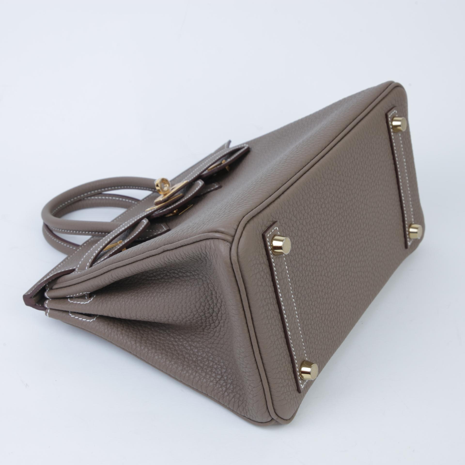 Brand New ( Rank N )  HERMÈS  Birkin 25 Etoupe (18) Togo Gold hardware W (2024) - 4