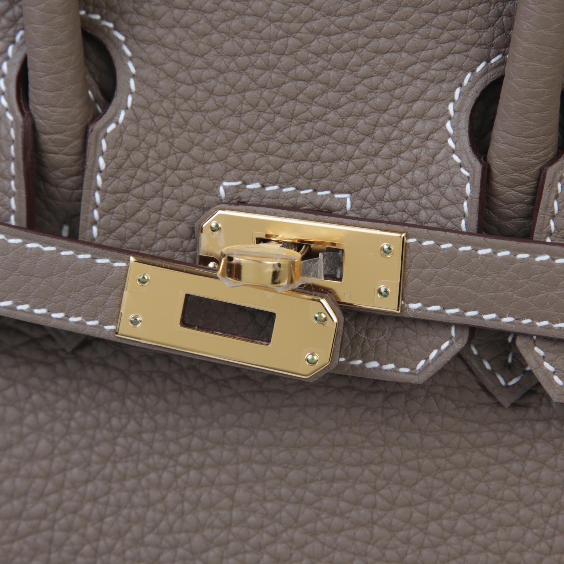 Brand New ( Rank N )  HERMÈS  Birkin 25 Etoupe (18) Togo Gold hardware W (2024) - 8