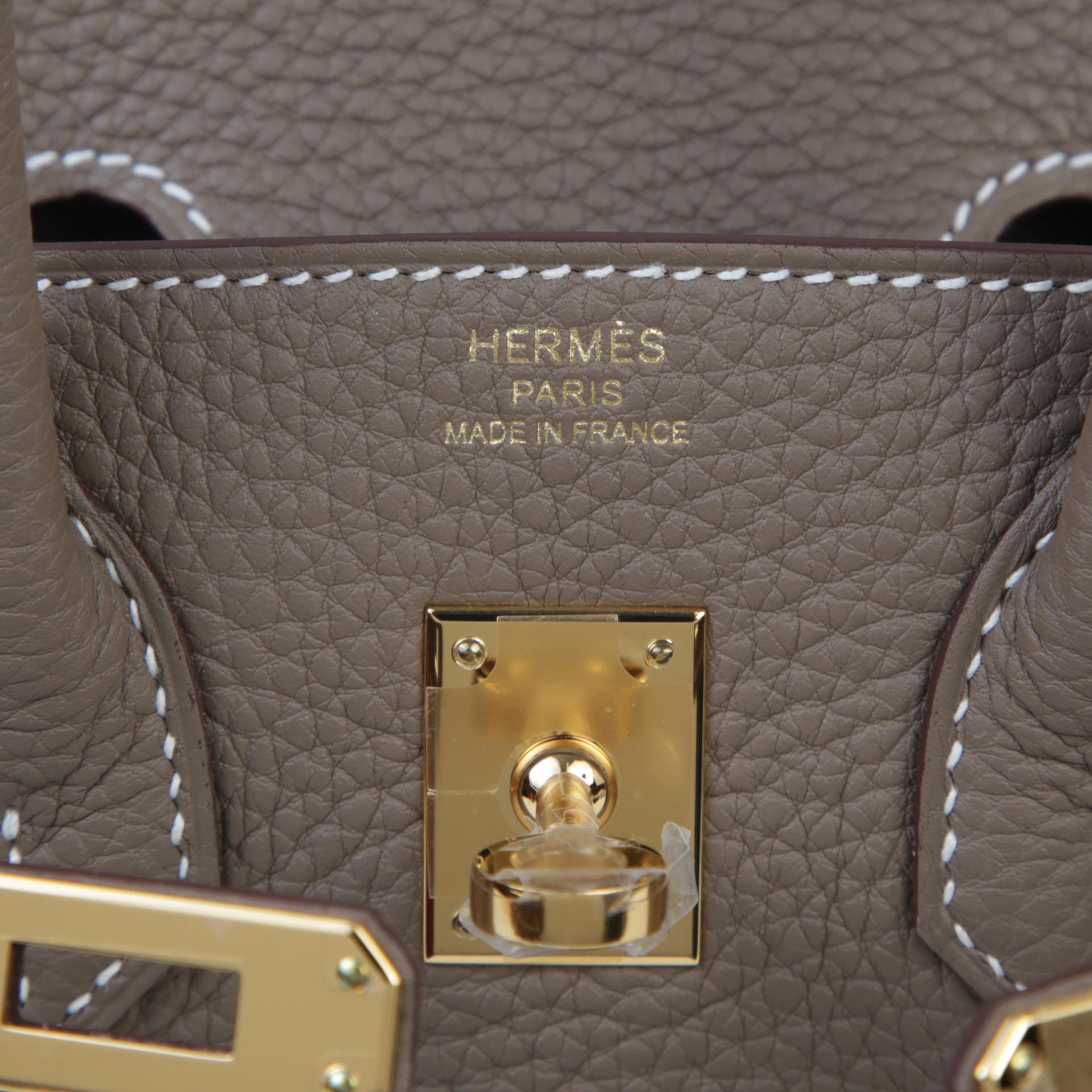 Brand New ( Rank N )  HERMÈS  Birkin 25 Etoupe (18) Togo Gold hardware W (2024) - 9