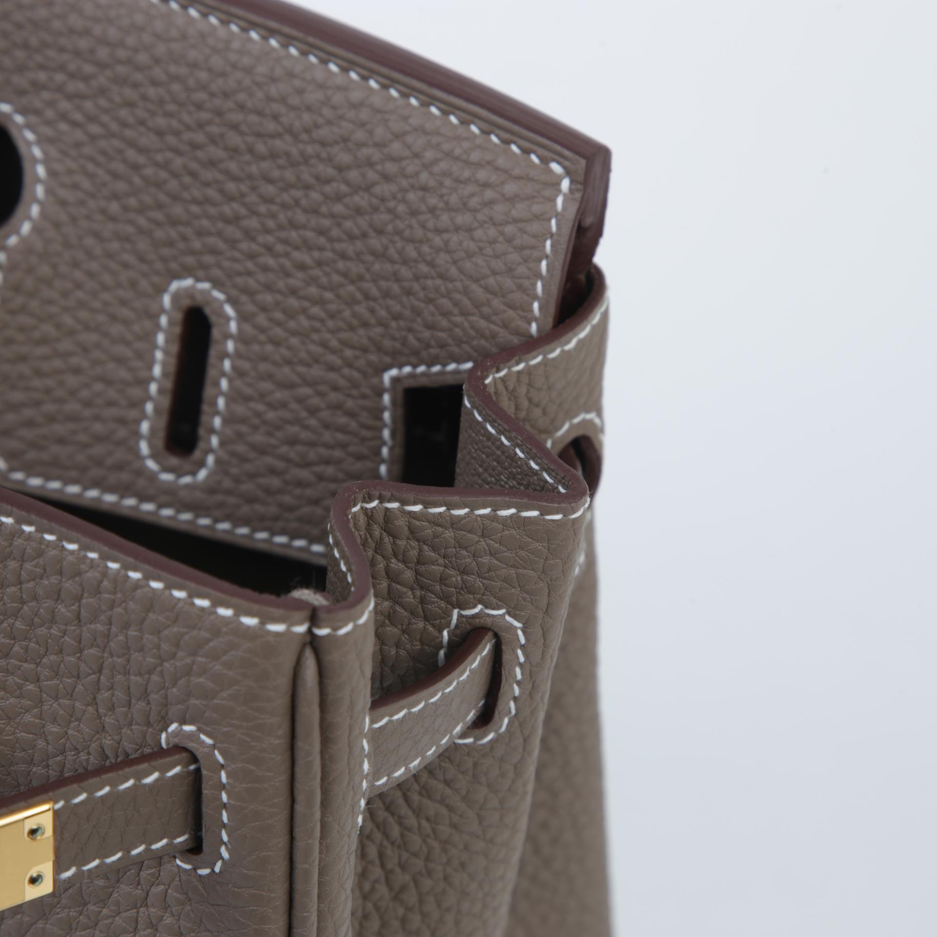 Brand New ( Rank N )  HERMÈS  Birkin 25 Etoupe (18) Togo Gold hardware W (2024) - 11
