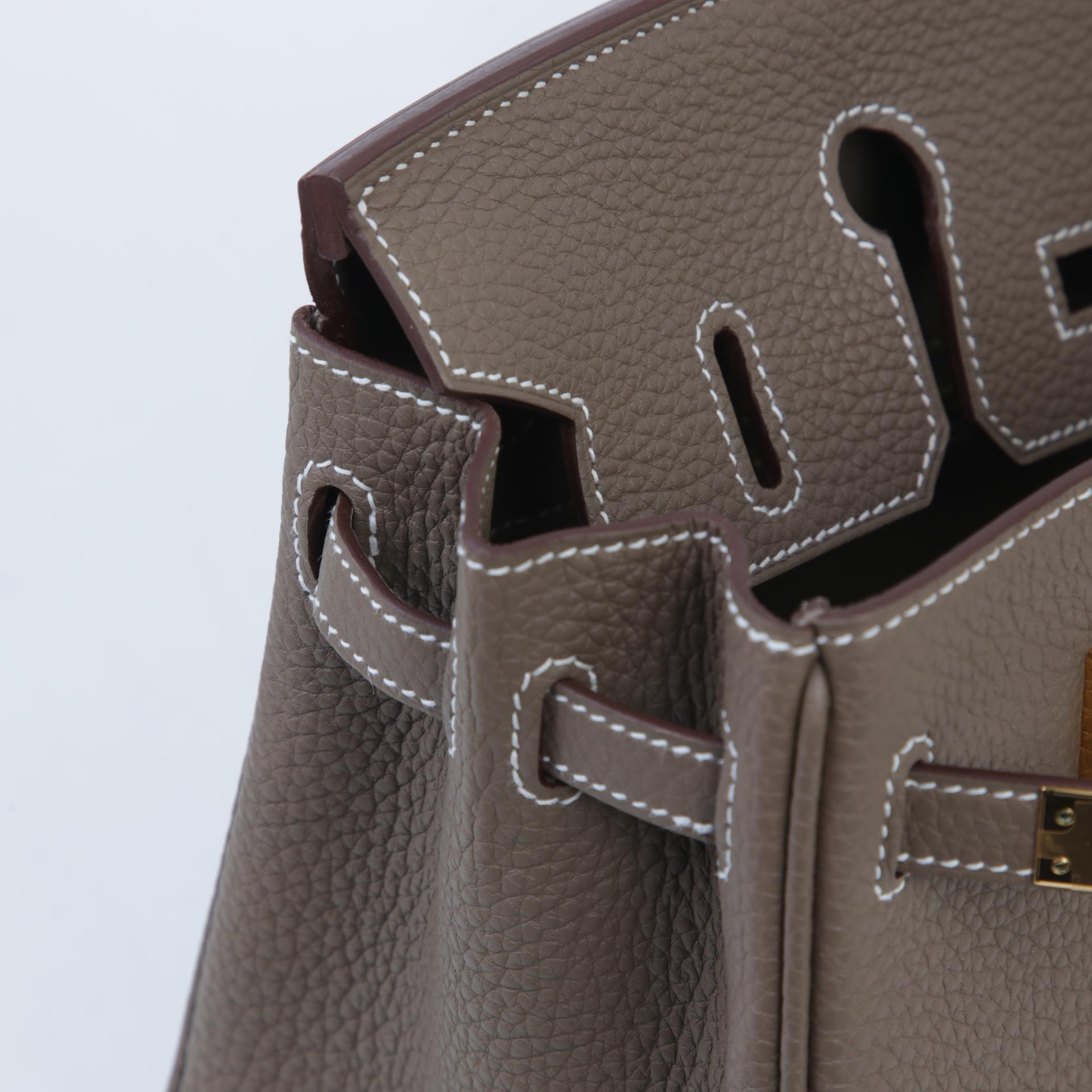 Brand New ( Rank N )  HERMÈS  Birkin 25 Etoupe (18) Togo Gold hardware W (2024) - 12