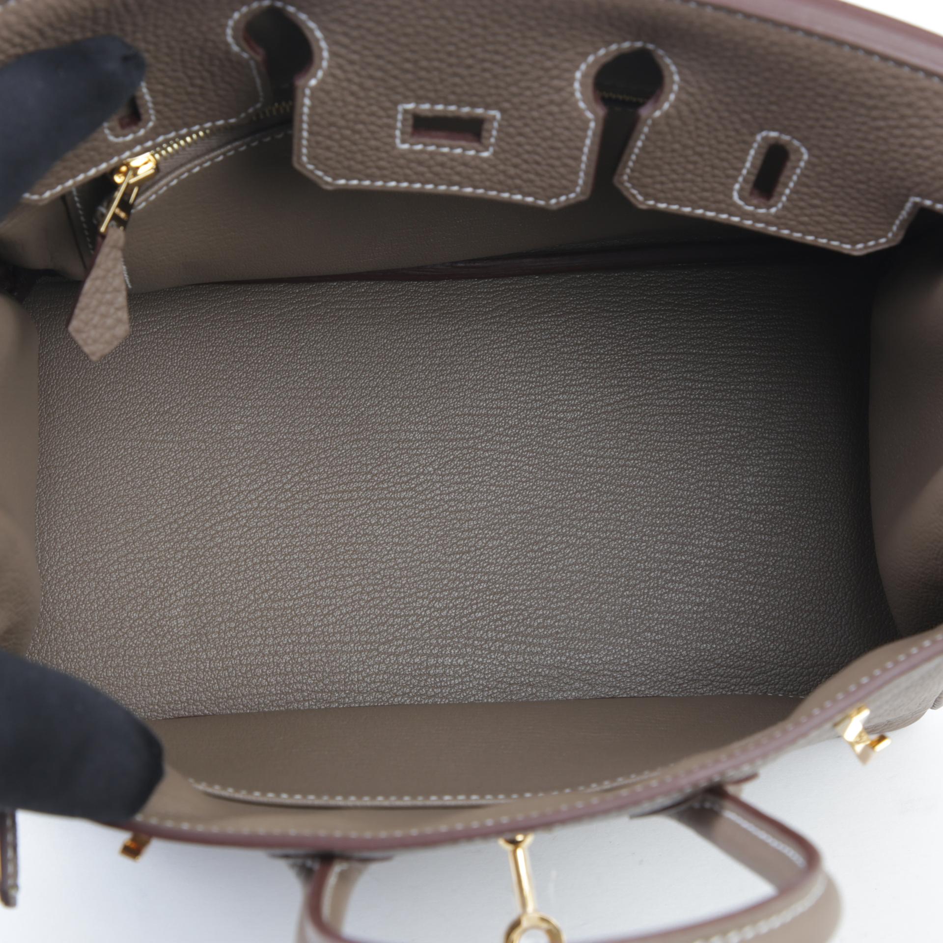 Brand New ( Rank N )  HERMÈS  Birkin 25 Etoupe (18) Togo Gold hardware W (2024) - 10