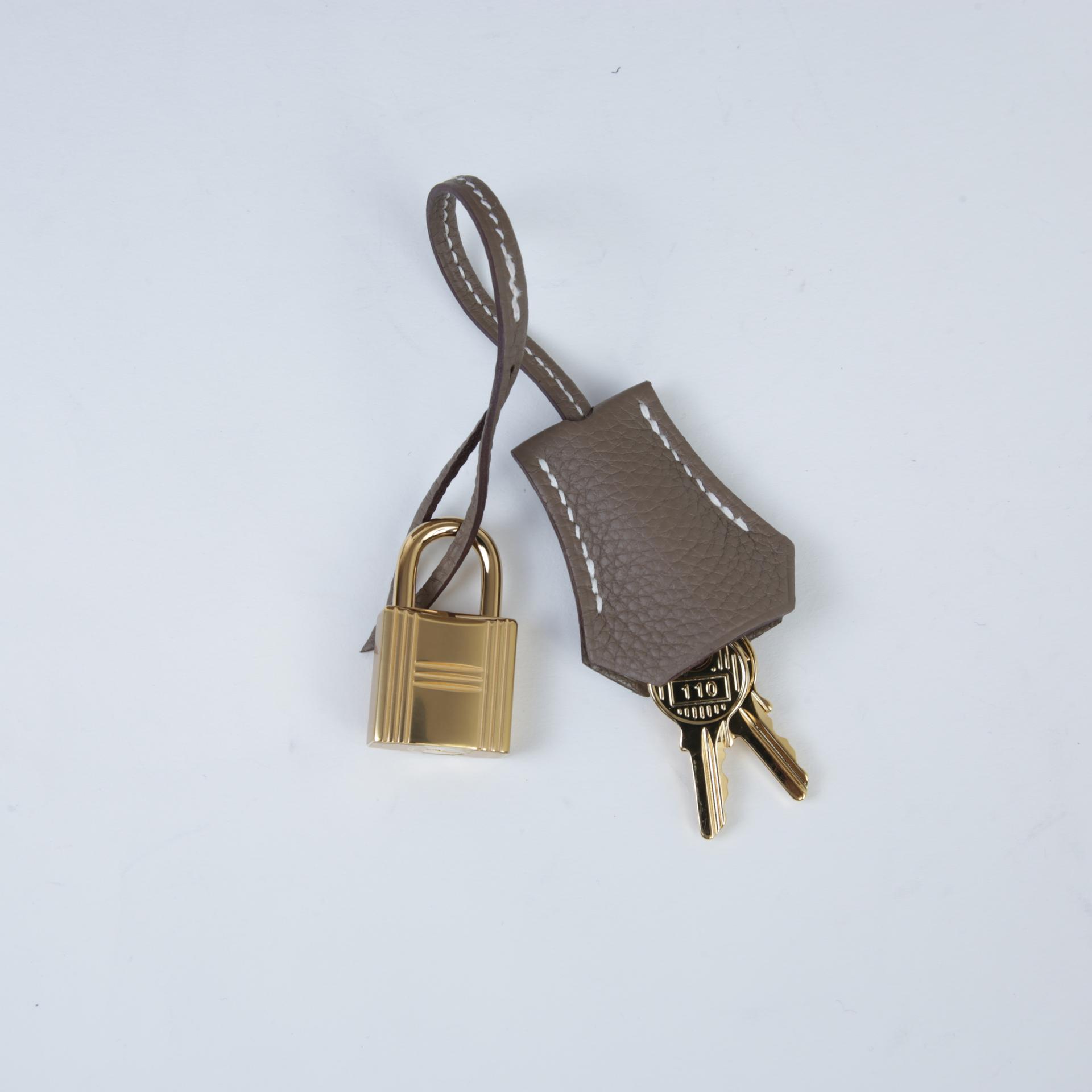 Brand New ( Rank N )  HERMÈS  Birkin 25 Etoupe (18) Togo Gold hardware W (2024) - 14