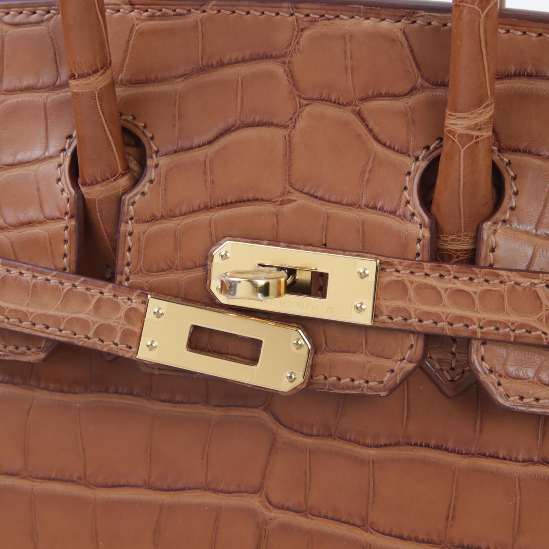 Brand New ( Rank N ) HERMÈS Birkin 25 Gold (37) Matte Alligator Gold hardware W (2024) - 8