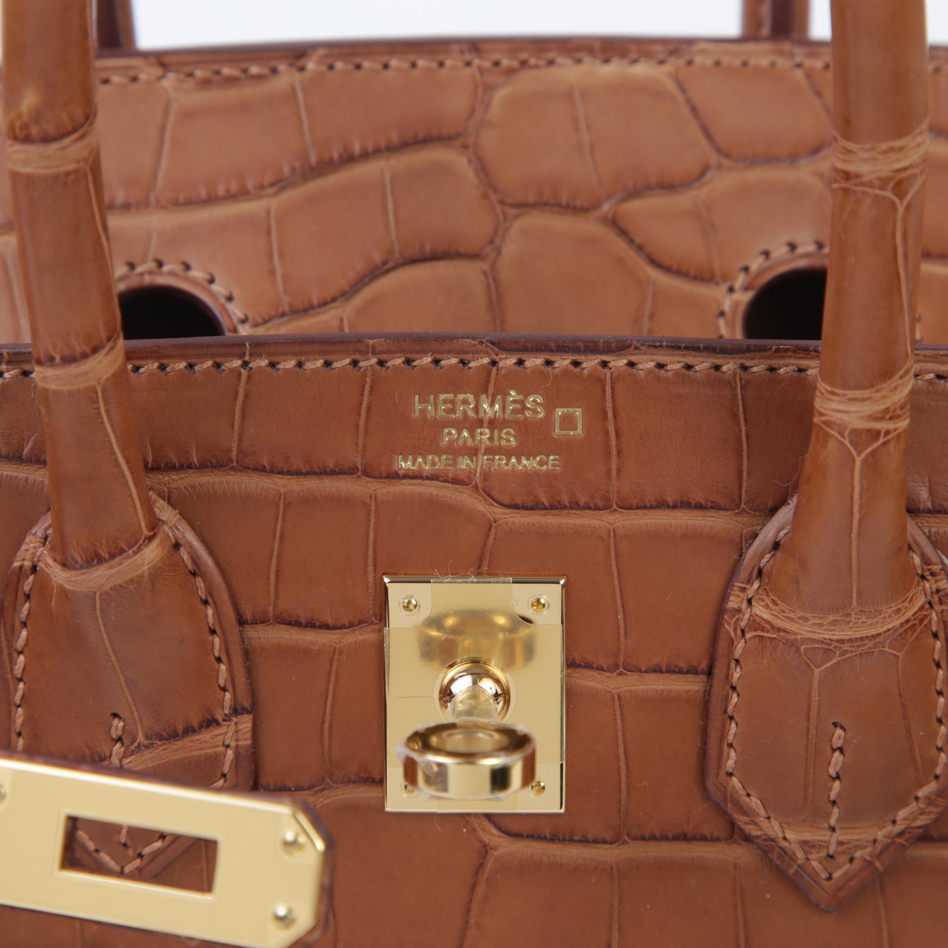 Brand New ( Rank N ) HERMÈS Birkin 25 Gold (37) Matte Alligator Gold hardware W (2024) - 9