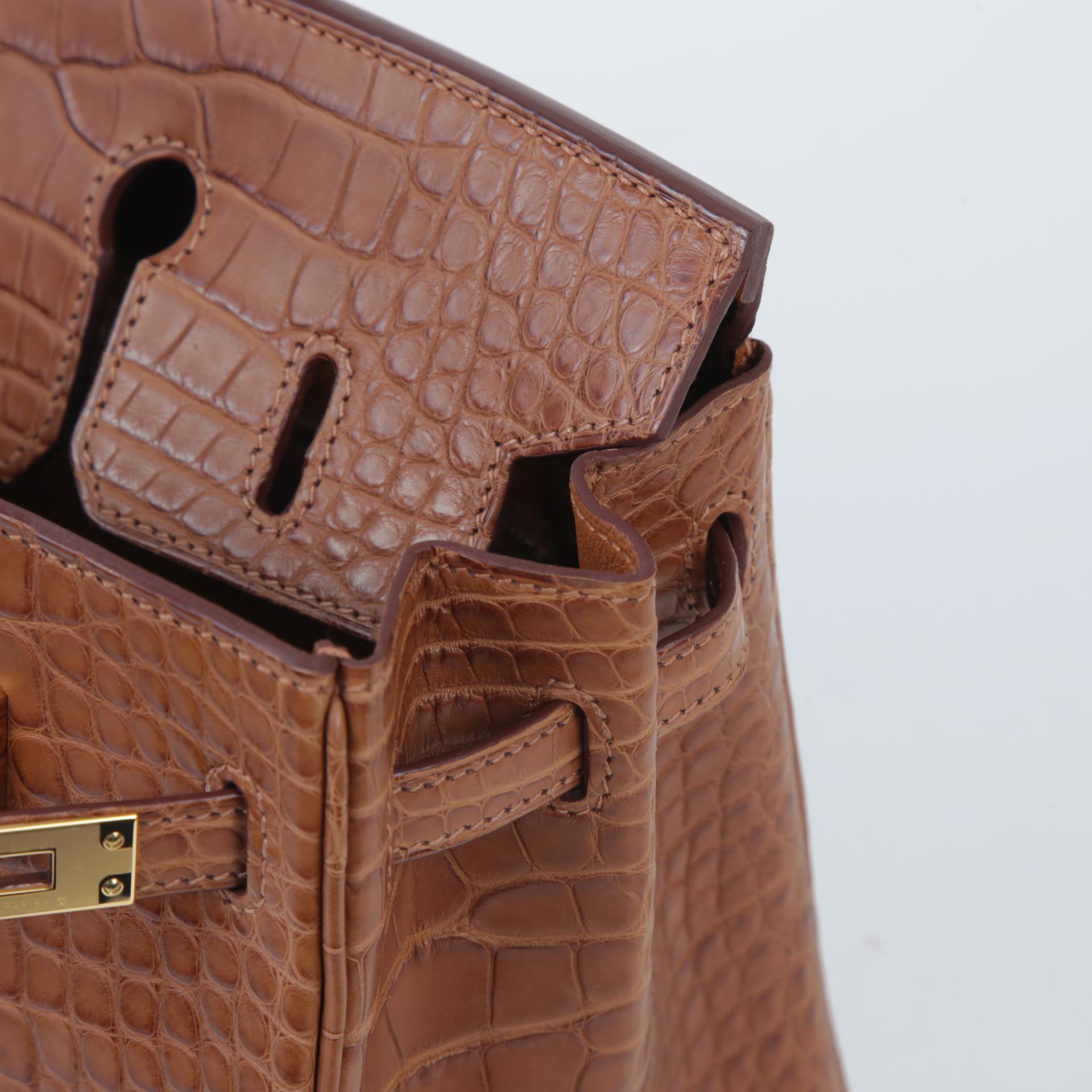 Brand New ( Rank N ) HERMÈS Birkin 25 Gold (37) Matte Alligator Gold hardware W (2024) - 11