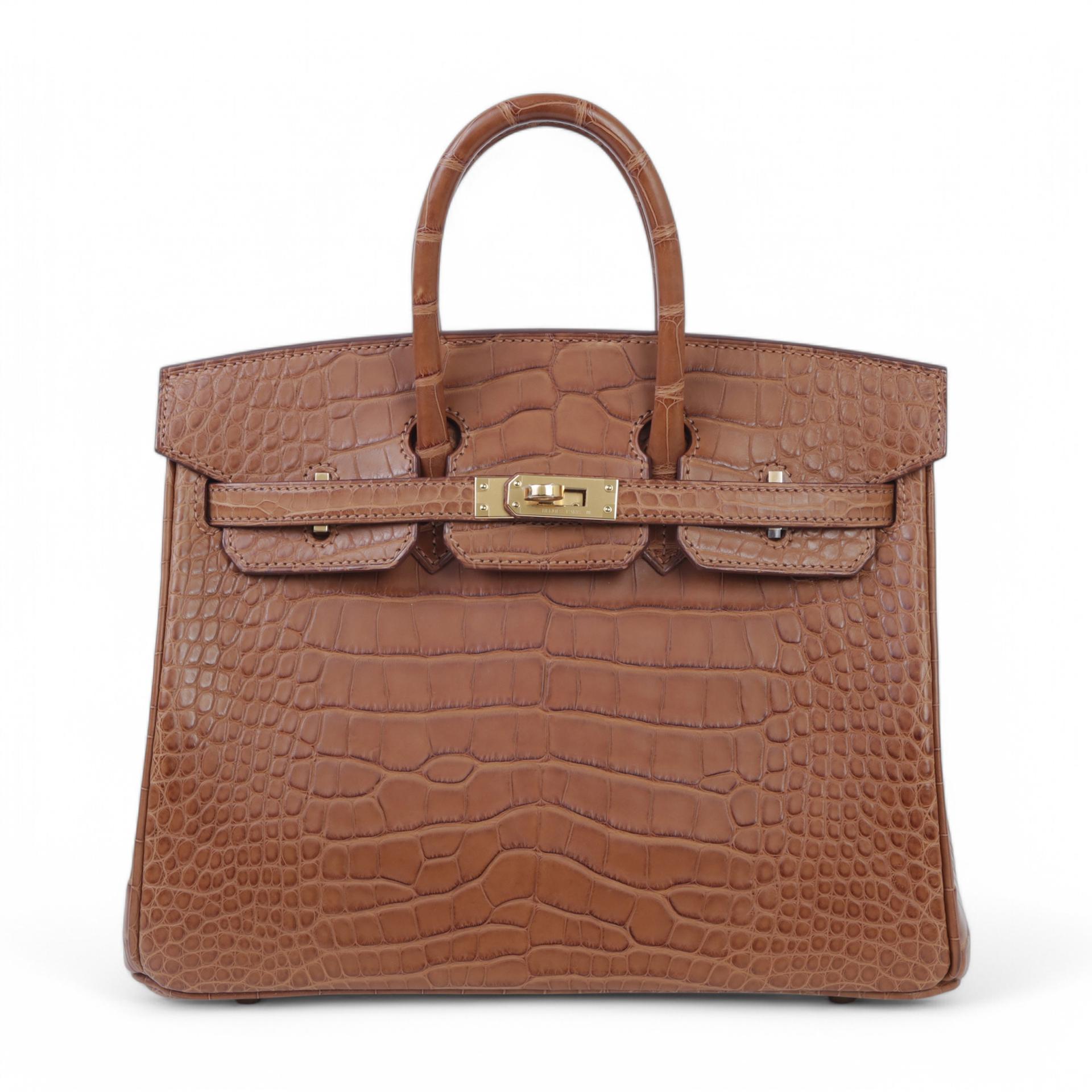Brand New ( Rank N ) HERMÈS Birkin 25 Gold (37) Matte Alligator Gold hardware W (2024) - 1