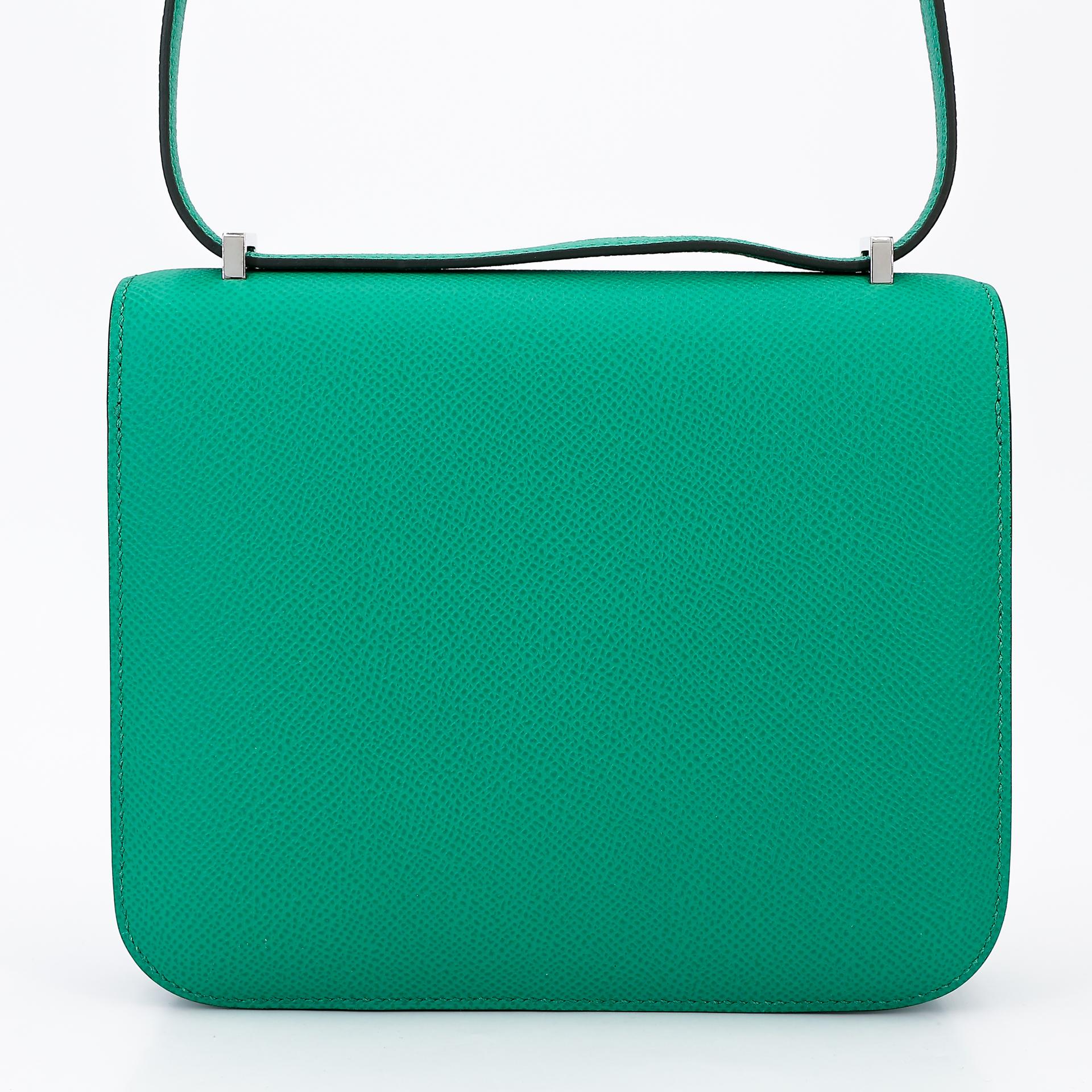 Very Good ( Rank A) HERMÈS Constance Mini Vert Vertigo (U4) Epsom Enamel hardware Z (2021) - 2