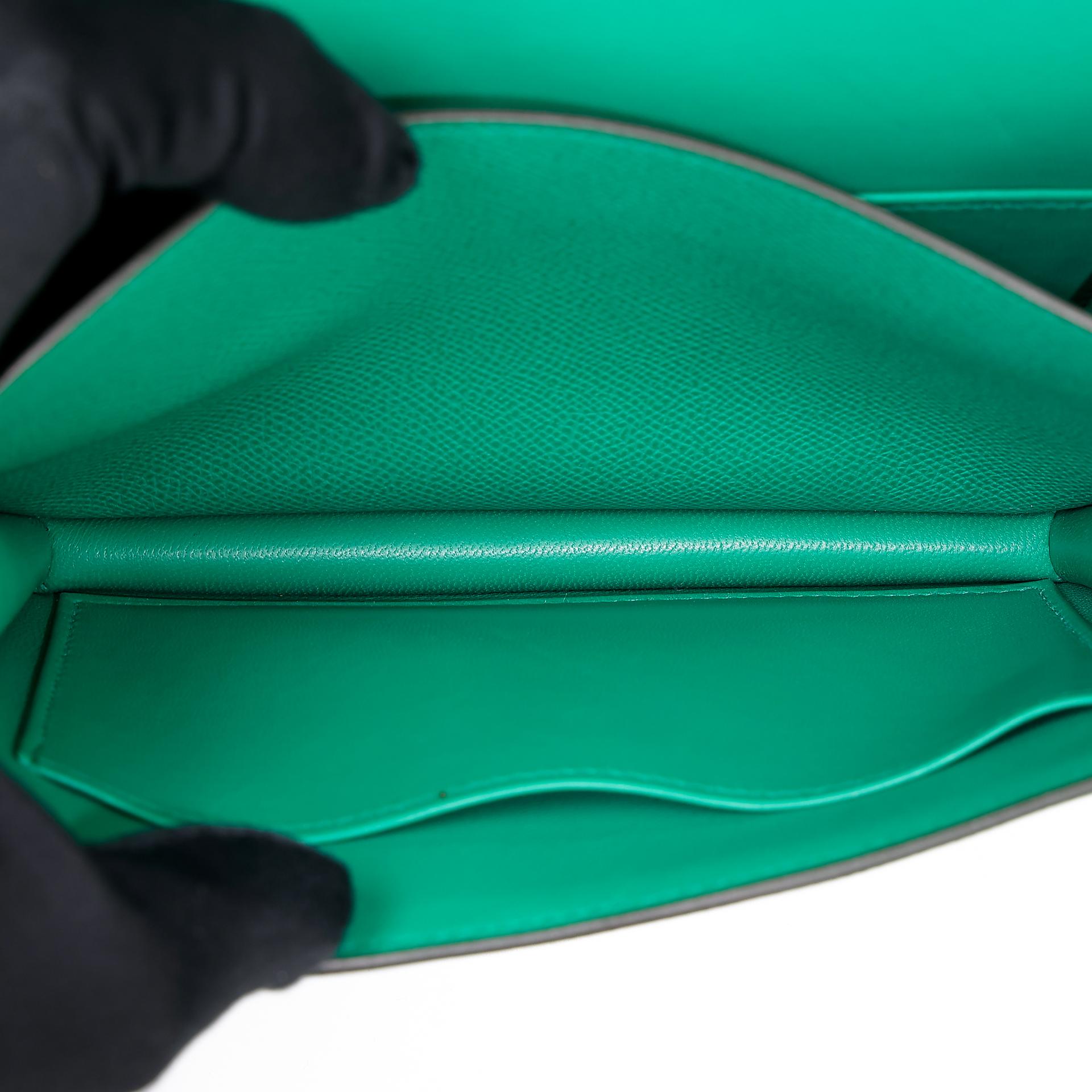 Very Good ( Rank A) HERMÈS Constance Mini Vert Vertigo (U4) Epsom Enamel hardware Z (2021) - 25