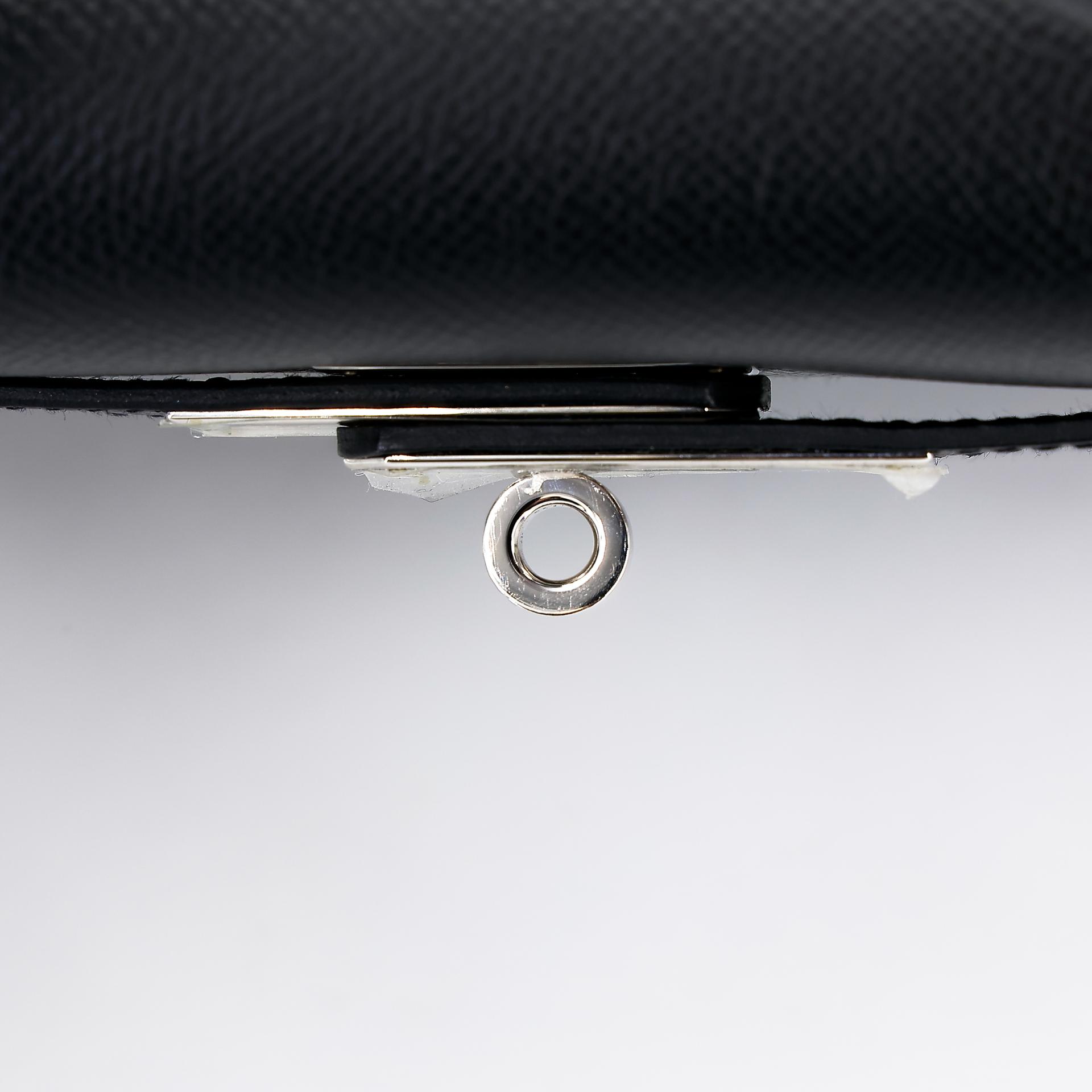 Excellent ( Rank SA ) HERMÈS Kelly 28 Sellier Black (89) Epsom Palladium hardware U (2022) - 14
