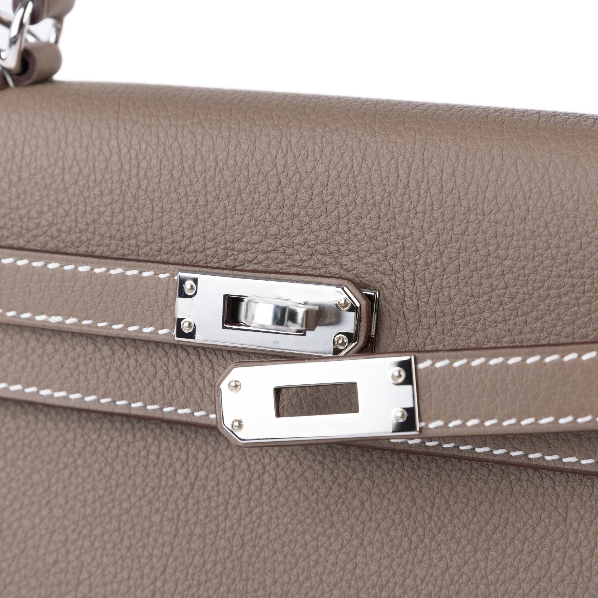Brand New ( Rank N ) HERMÈS Kelly 25 Etoupe (18) Togo Palladium hardware W (2024) - 8
