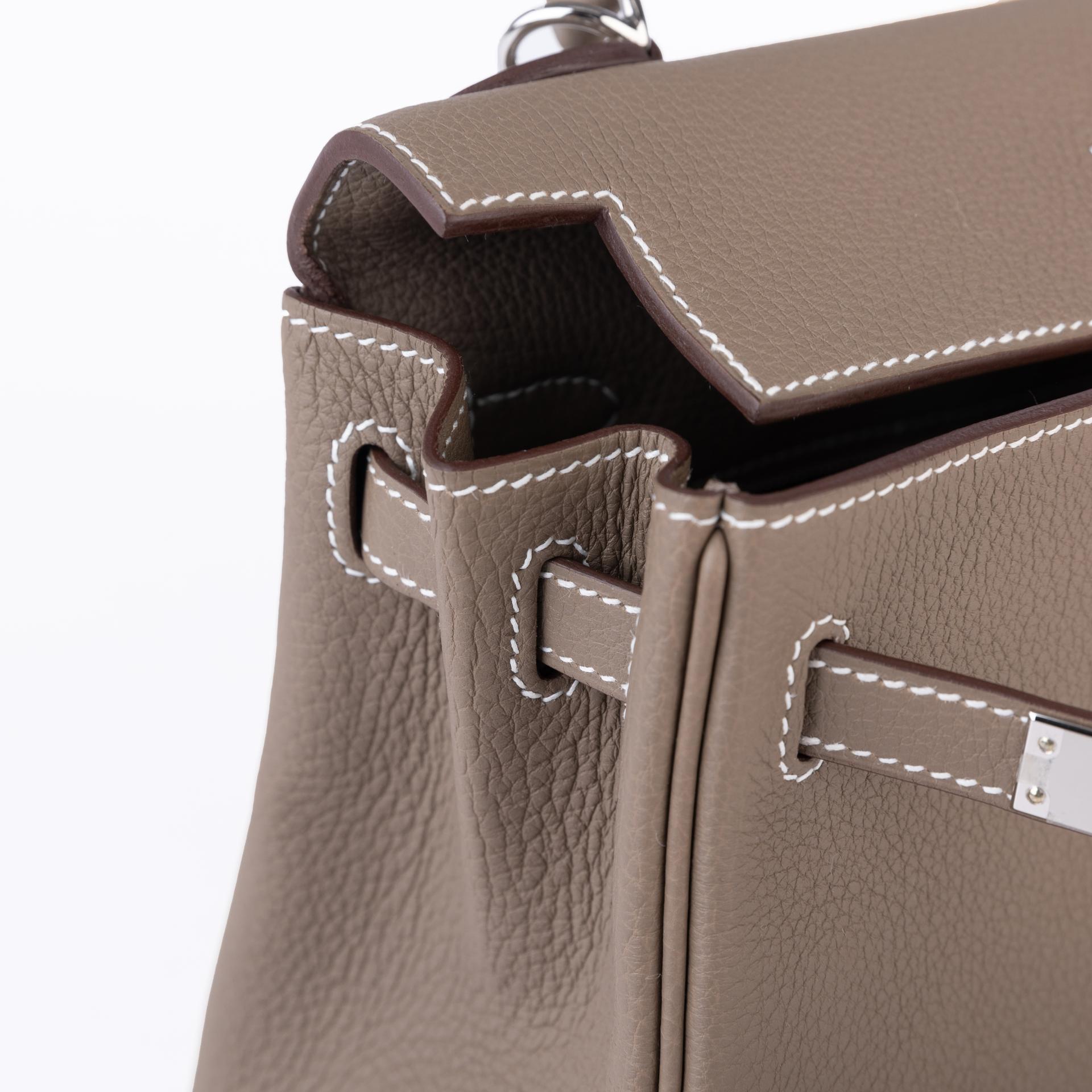 Brand New ( Rank N ) HERMÈS Kelly 25 Etoupe (18) Togo Palladium hardware W (2024) - 12