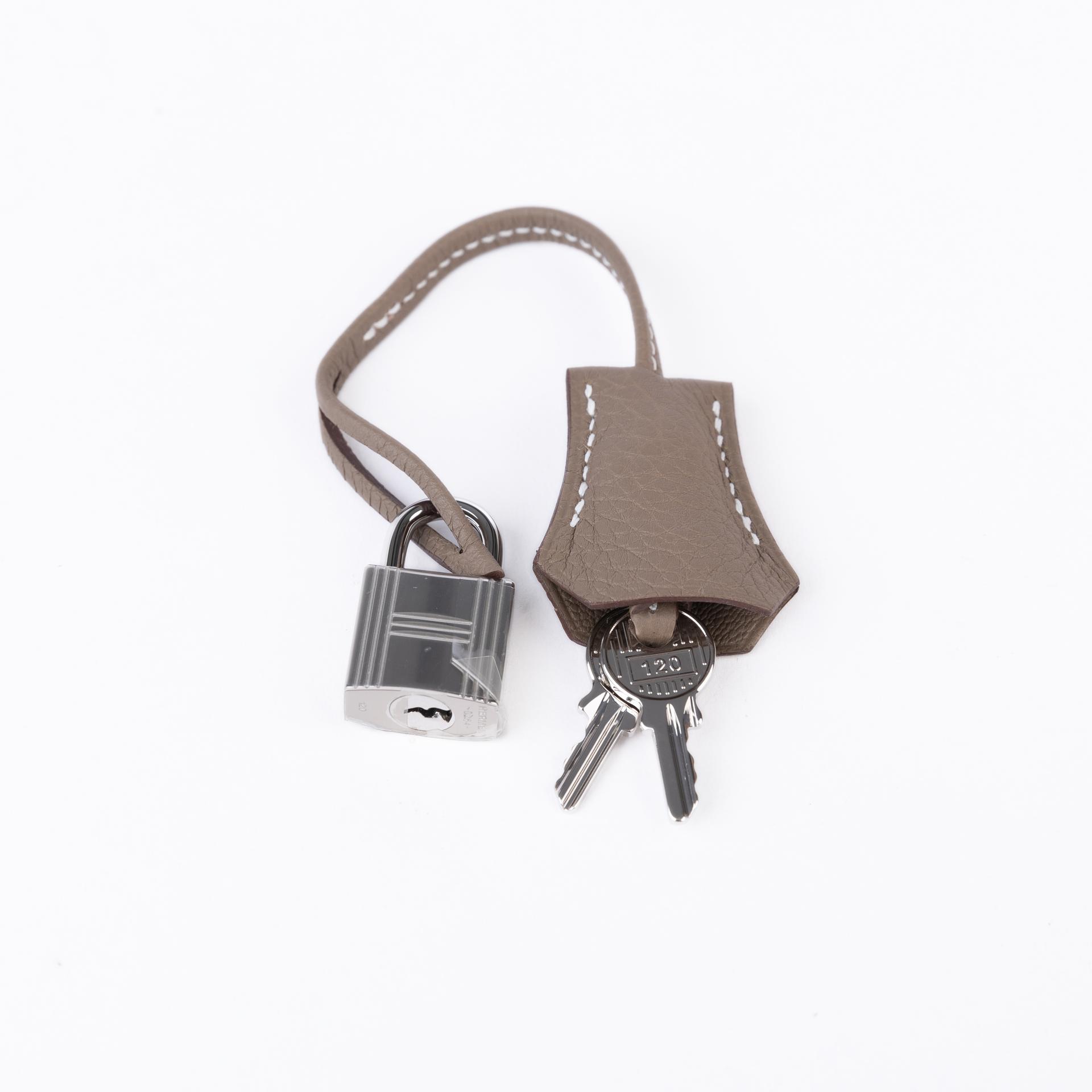 Brand New ( Rank N ) HERMÈS Kelly 25 Etoupe (18) Togo Palladium hardware W (2024) - 15