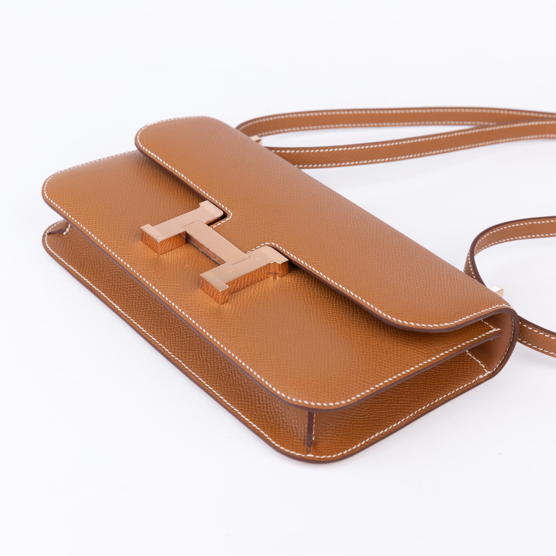 Brand New ( Rank N ) HERMÈS Constance Elan 2024 Gold (37) Epsom Rose Gold hardware W (2024) - 5