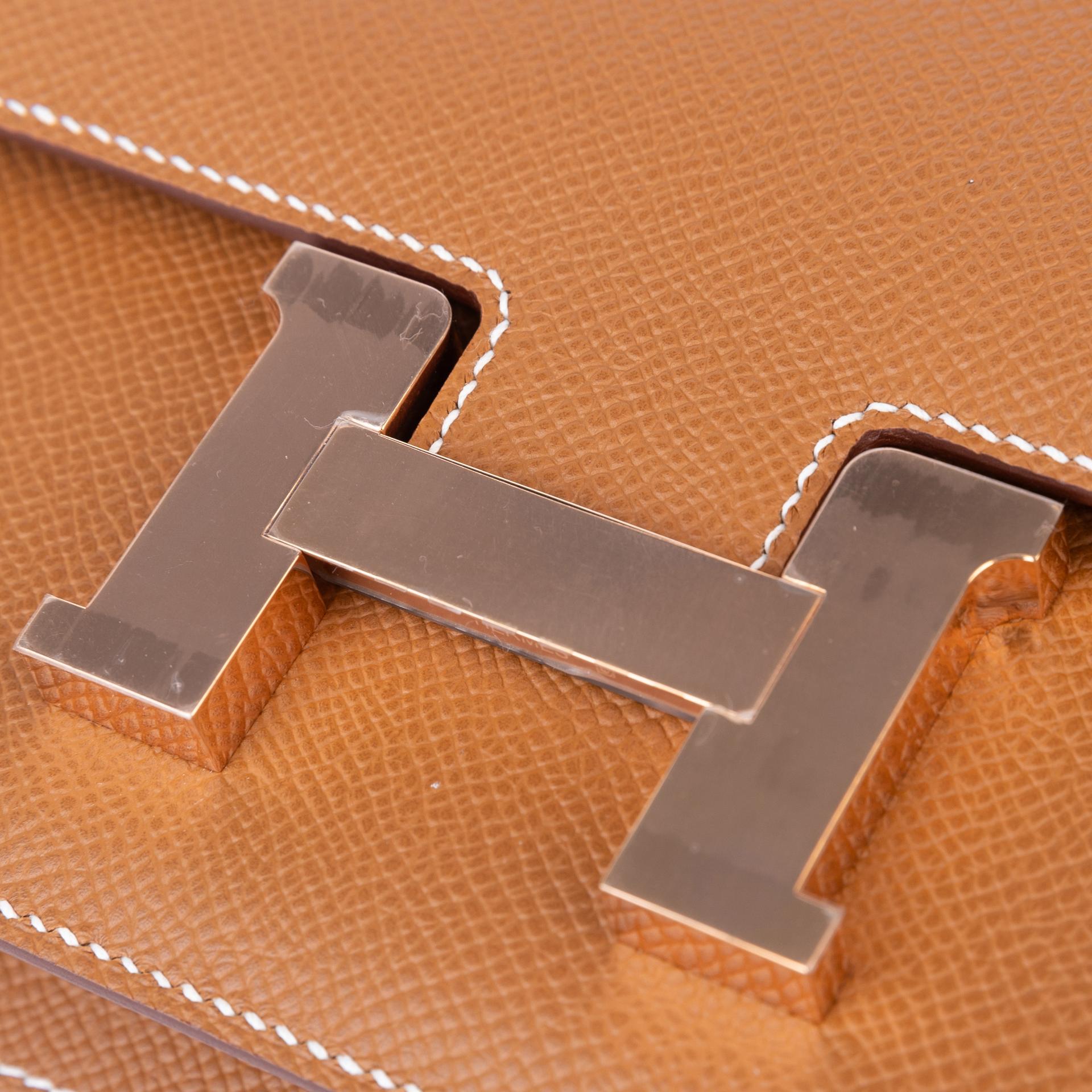 Brand New ( Rank N ) HERMÈS Constance Elan 2024 Gold (37) Epsom Rose Gold hardware W (2024) - 8