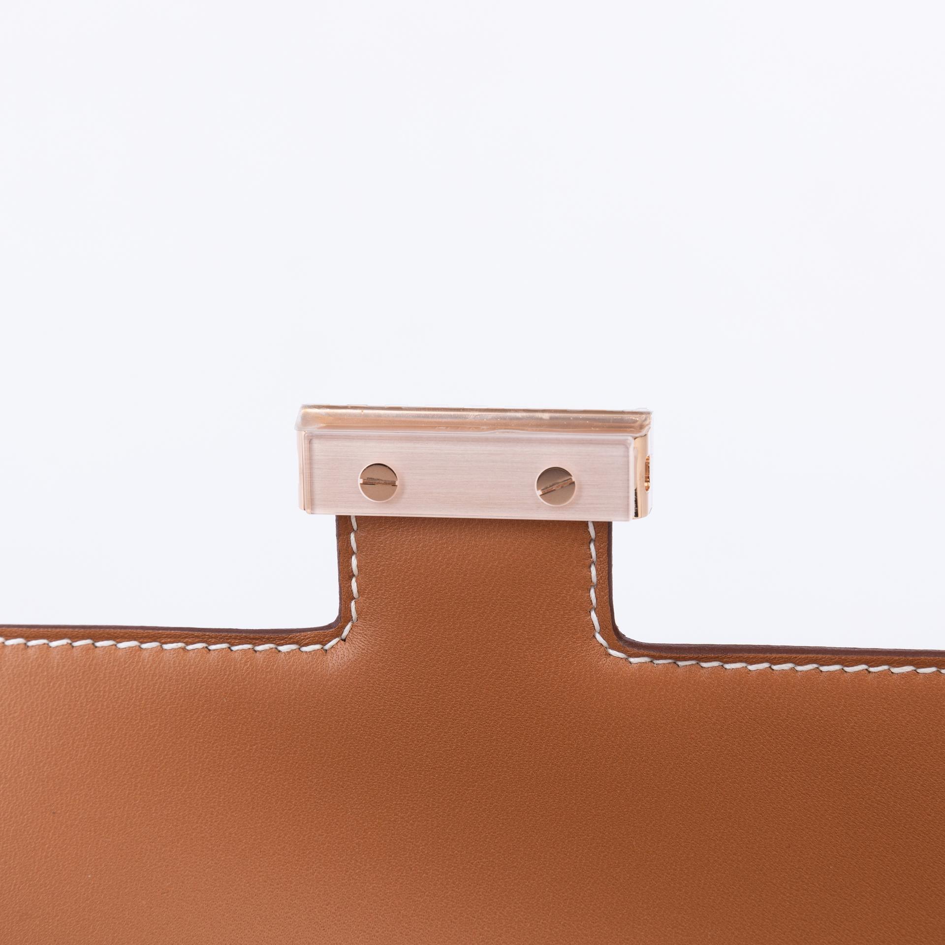 Brand New ( Rank N ) HERMÈS Constance Elan 2024 Gold (37) Epsom Rose Gold hardware W (2024) - 9