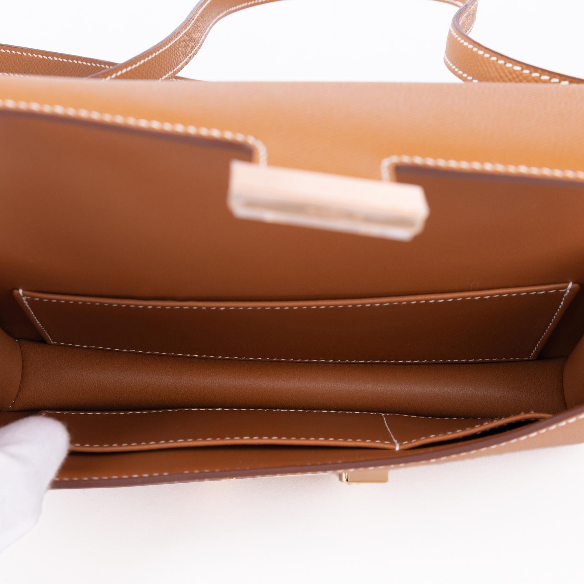 Brand New ( Rank N ) HERMÈS Constance Elan 2024 Gold (37) Epsom Rose Gold hardware W (2024) - 11