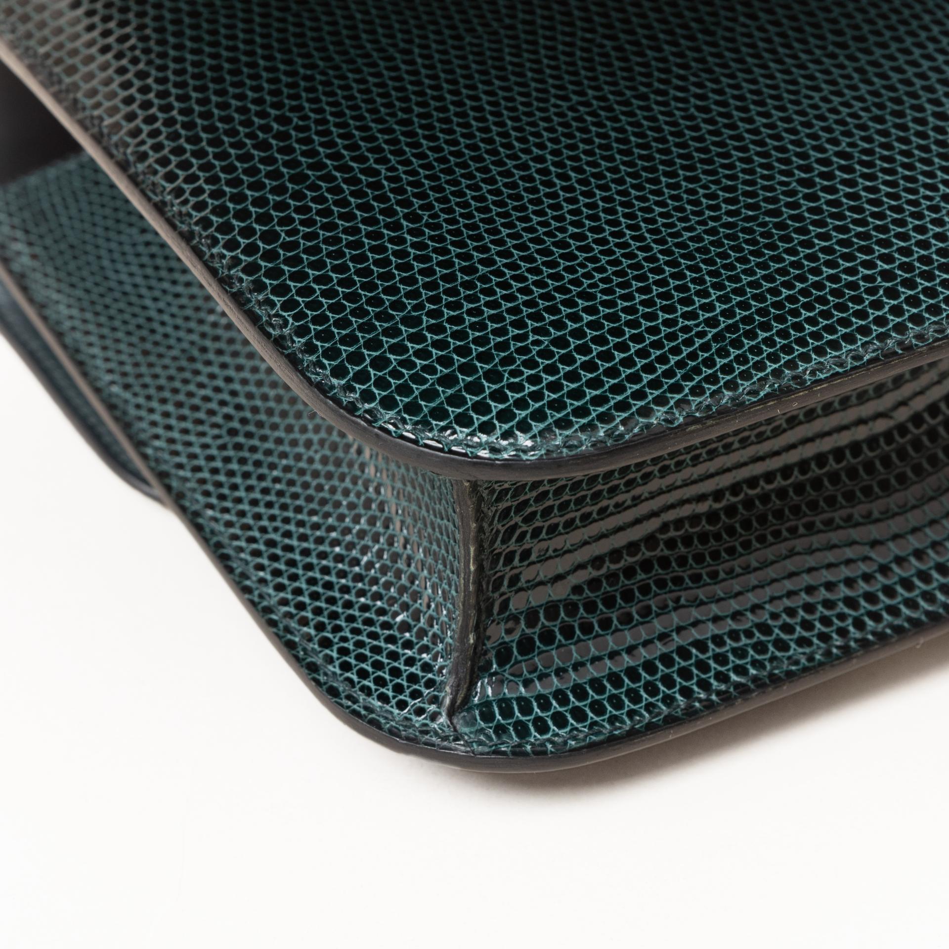 Very Good ( Rank A) HERMÈS Constance 24 Vert Cypress (6O) Lizard Gold hardware U (2022) - 7