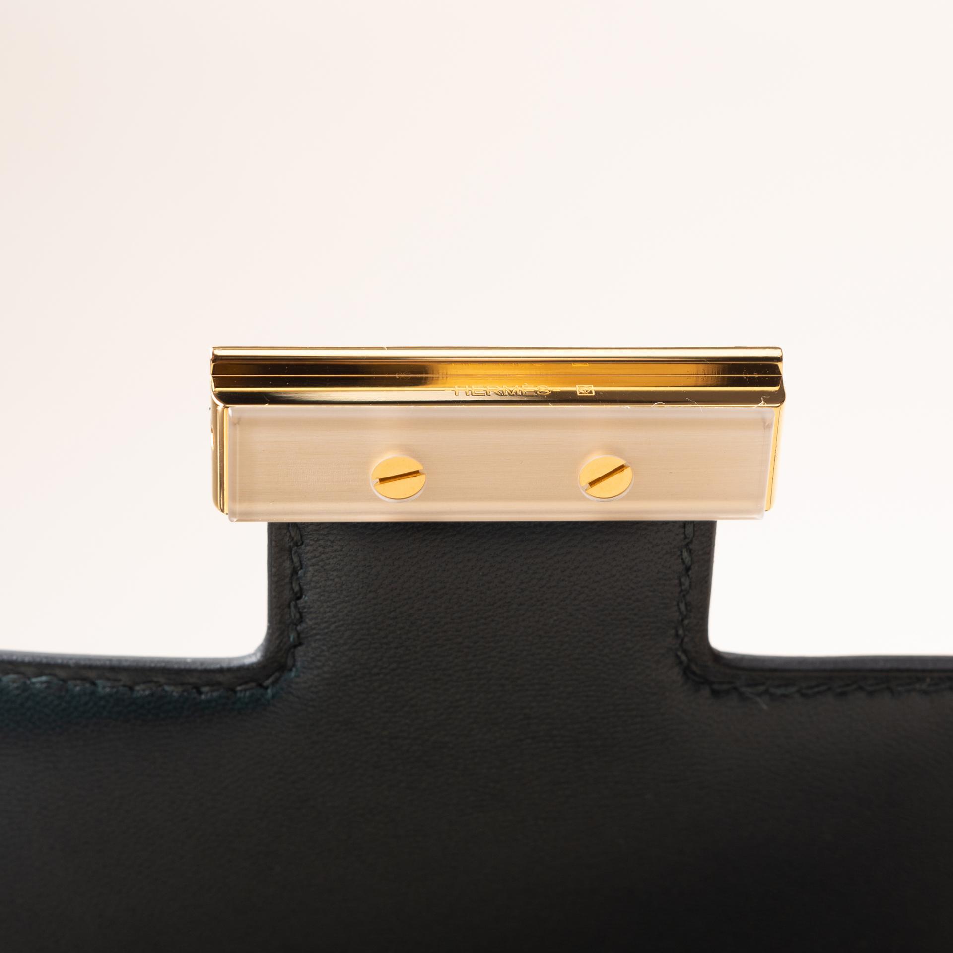 Very Good ( Rank A) HERMÈS Constance 24 Vert Cypress (6O) Lizard Gold hardware U (2022) - 9