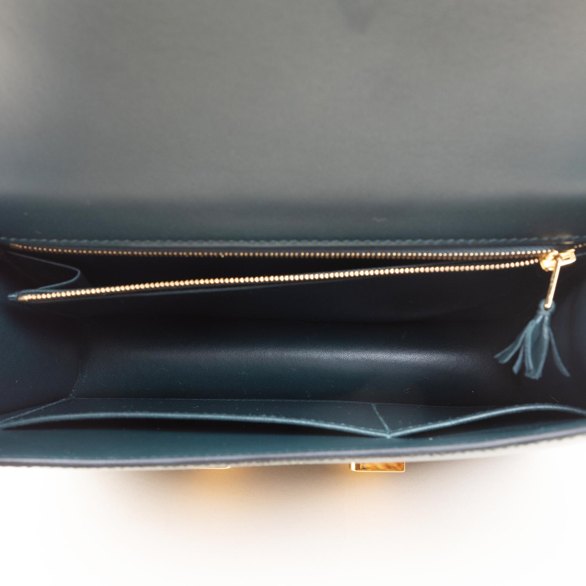 Very Good ( Rank A) HERMÈS Constance 24 Vert Cypress (6O) Lizard Gold hardware U (2022) - 11