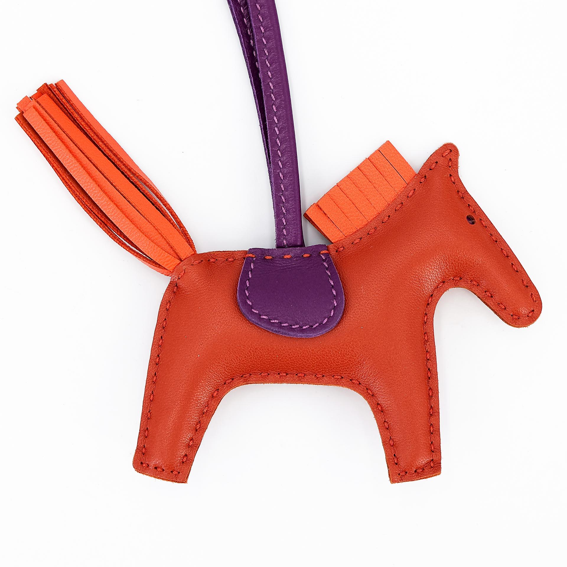 Unused ( Rank NS ) HERMÈS Rodeo PM Orange Poppy (8V) Carnelian Violet (96) Agneau Z (2021) - 5