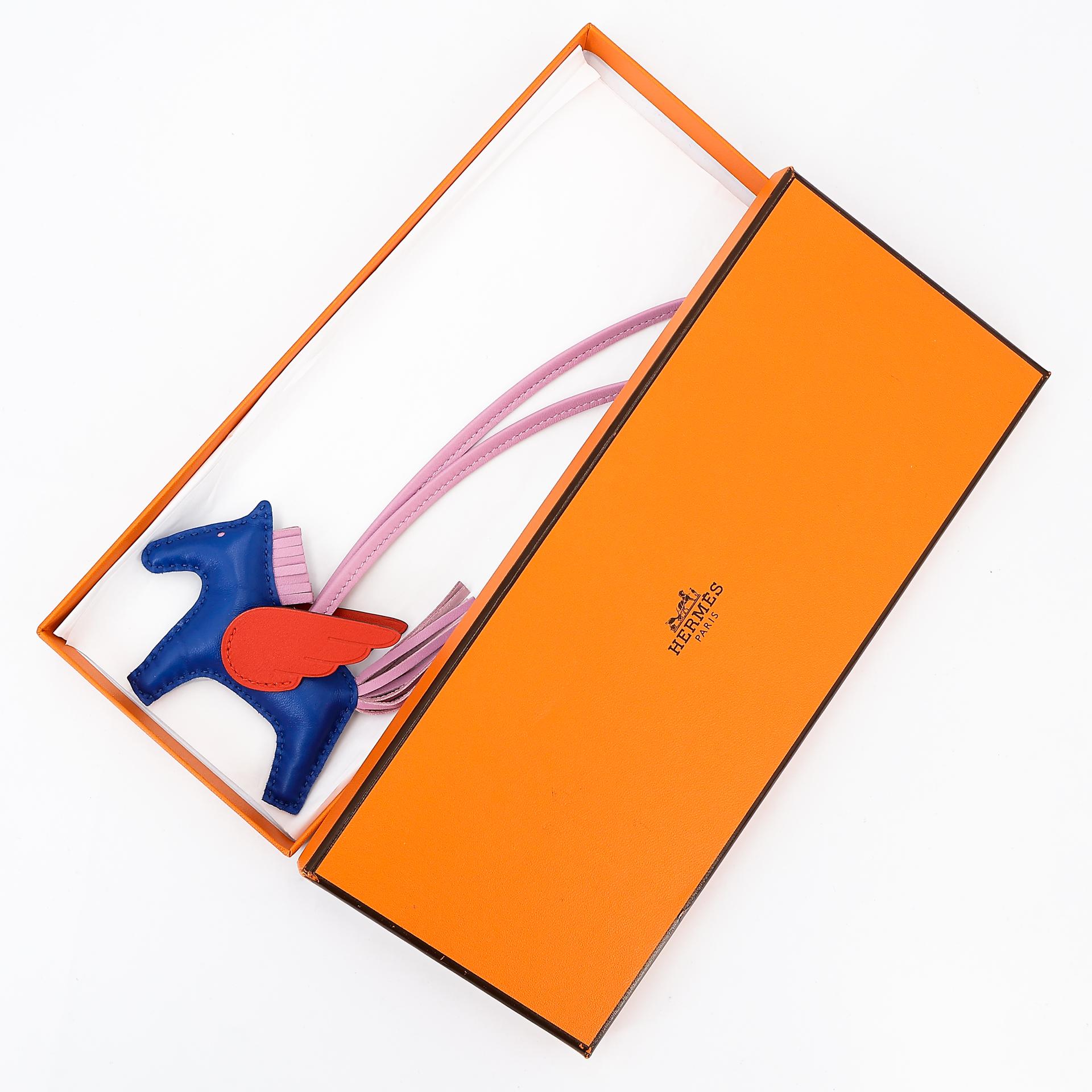 Brand New ( Rank N ) HERMÈS Rodeo PM Pegasus Capucine (9T) Bleu France (71) Mauve Sylvestre (X9) Agneau Z (2021) - 8