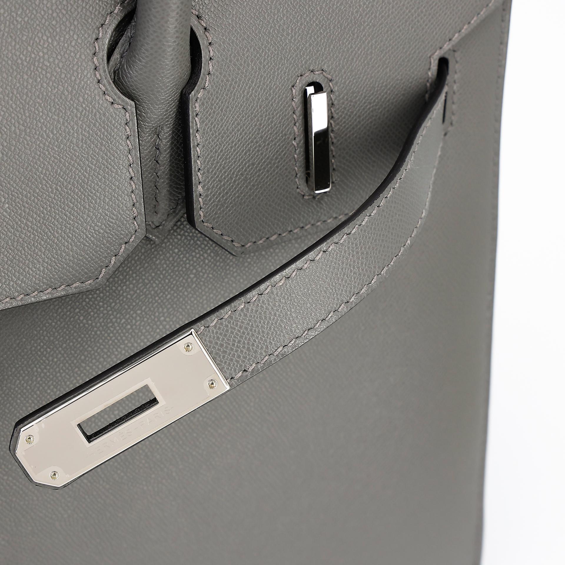 Unused ( Rank NS ) HERMÈS Birkin 30 Sellier Gris Meyer (0L) Madame Palladium hardware W (2024) - 11