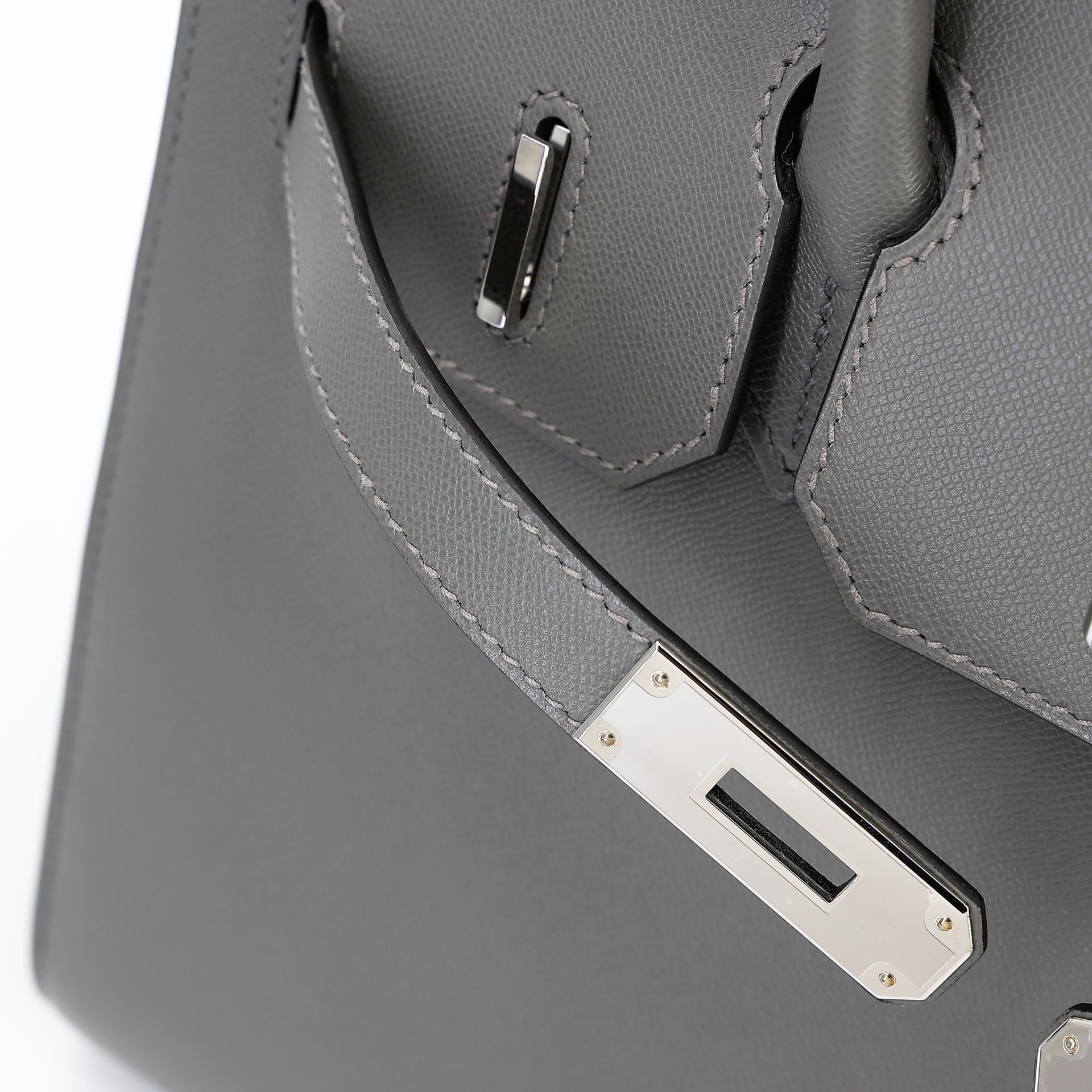Unused ( Rank NS ) HERMÈS Birkin 30 Sellier Gris Meyer (0L) Madame Palladium hardware W (2024) - 12