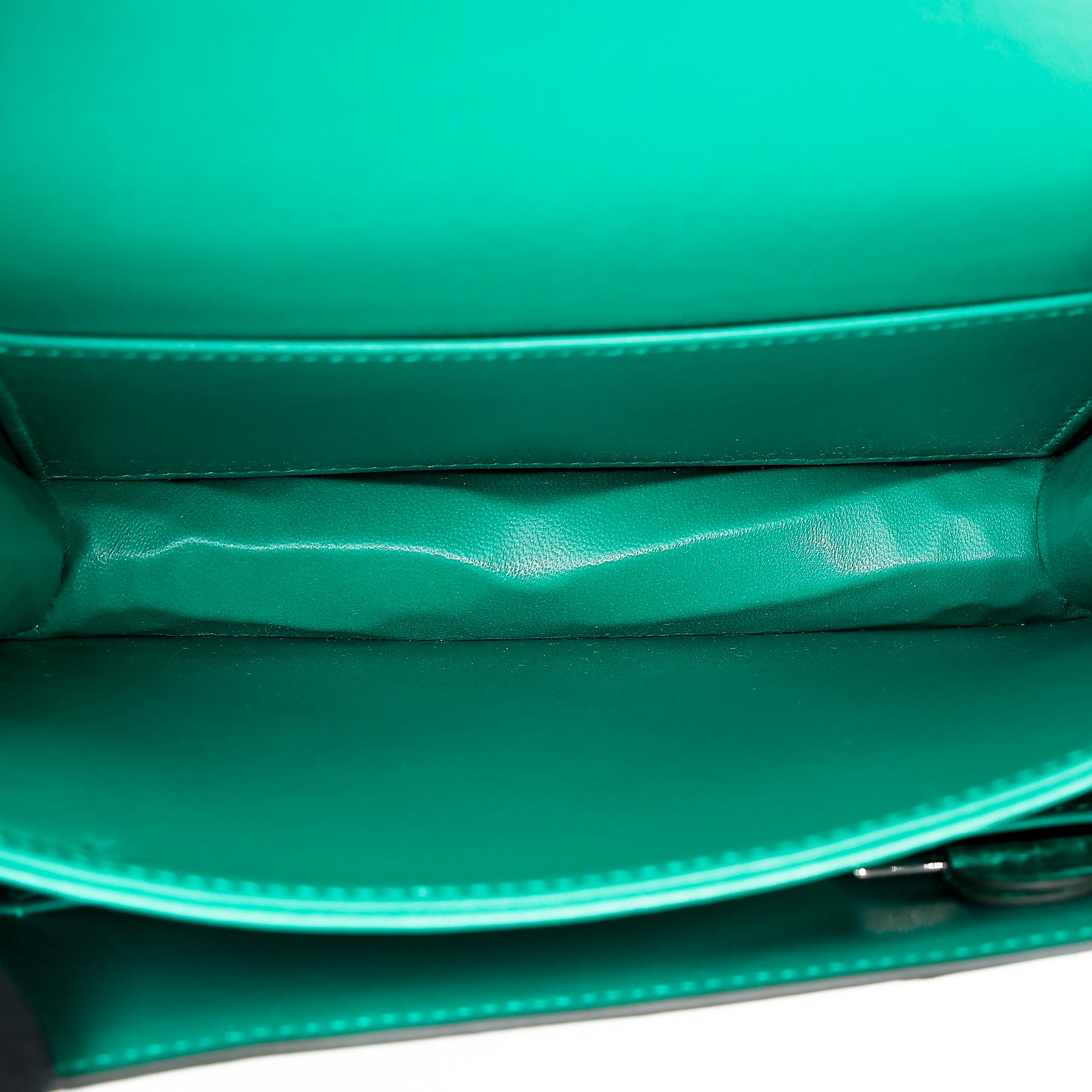 全新 HERMÈS 愛馬仕 Constance 康康 Mini 19 O6 帝王綠 Vert Jade □ 短吻鱷 銀扣 B刻 2023年 - 15