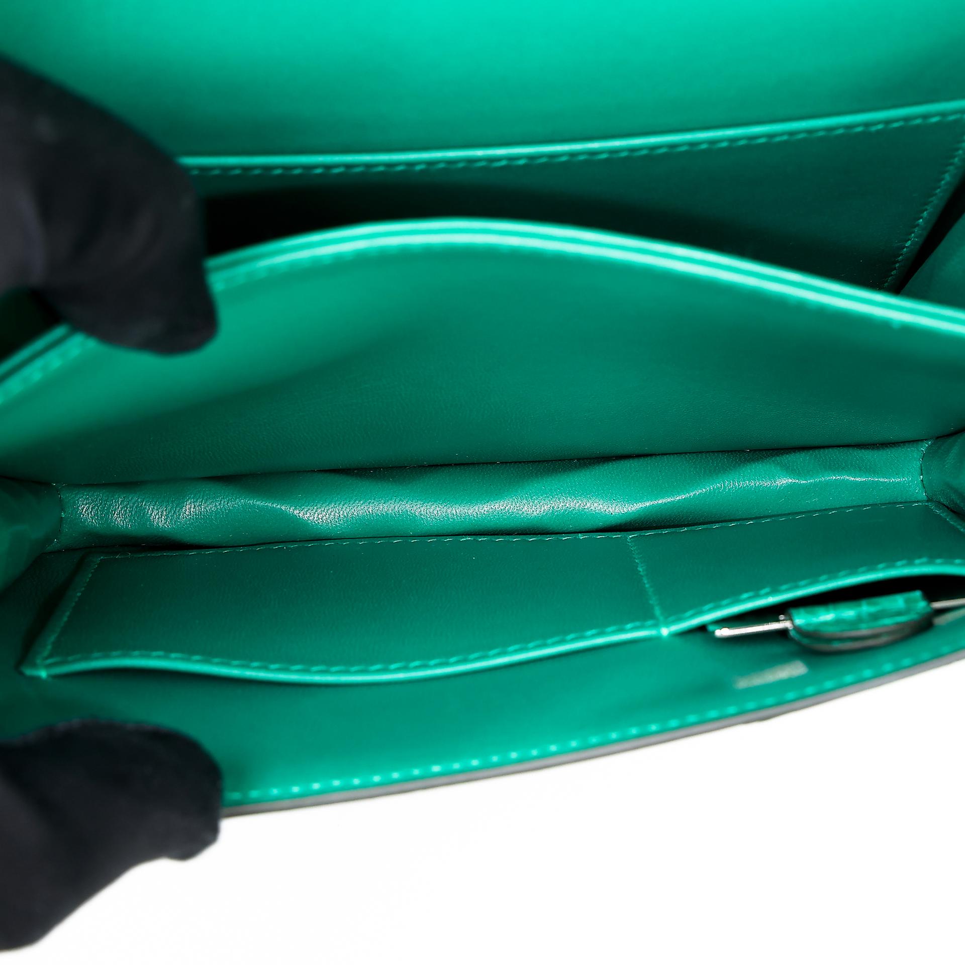 全新 HERMÈS 愛馬仕 Constance 康康 Mini 19 O6 帝王綠 Vert Jade □ 短吻鱷 銀扣 B刻 2023年 - 16