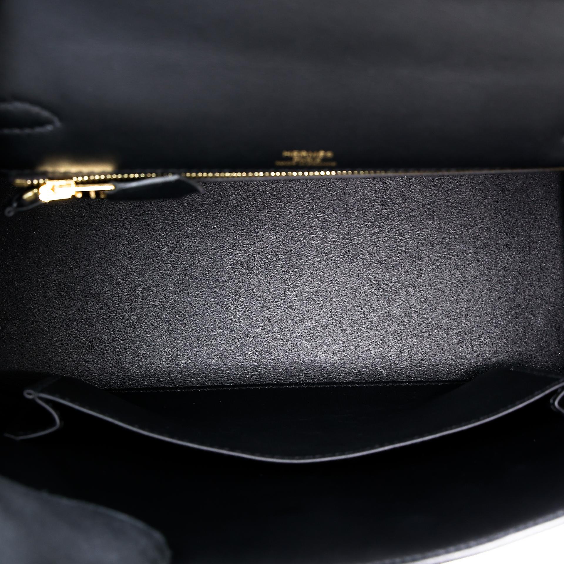 Excellent ( Rank SA ) HERMÈS Limited Edition Kelly 25 Quadrille Sellier Navy (7U) Black (89) Swift Toile Quadrille canvas Gold hardware W (2024) - 21