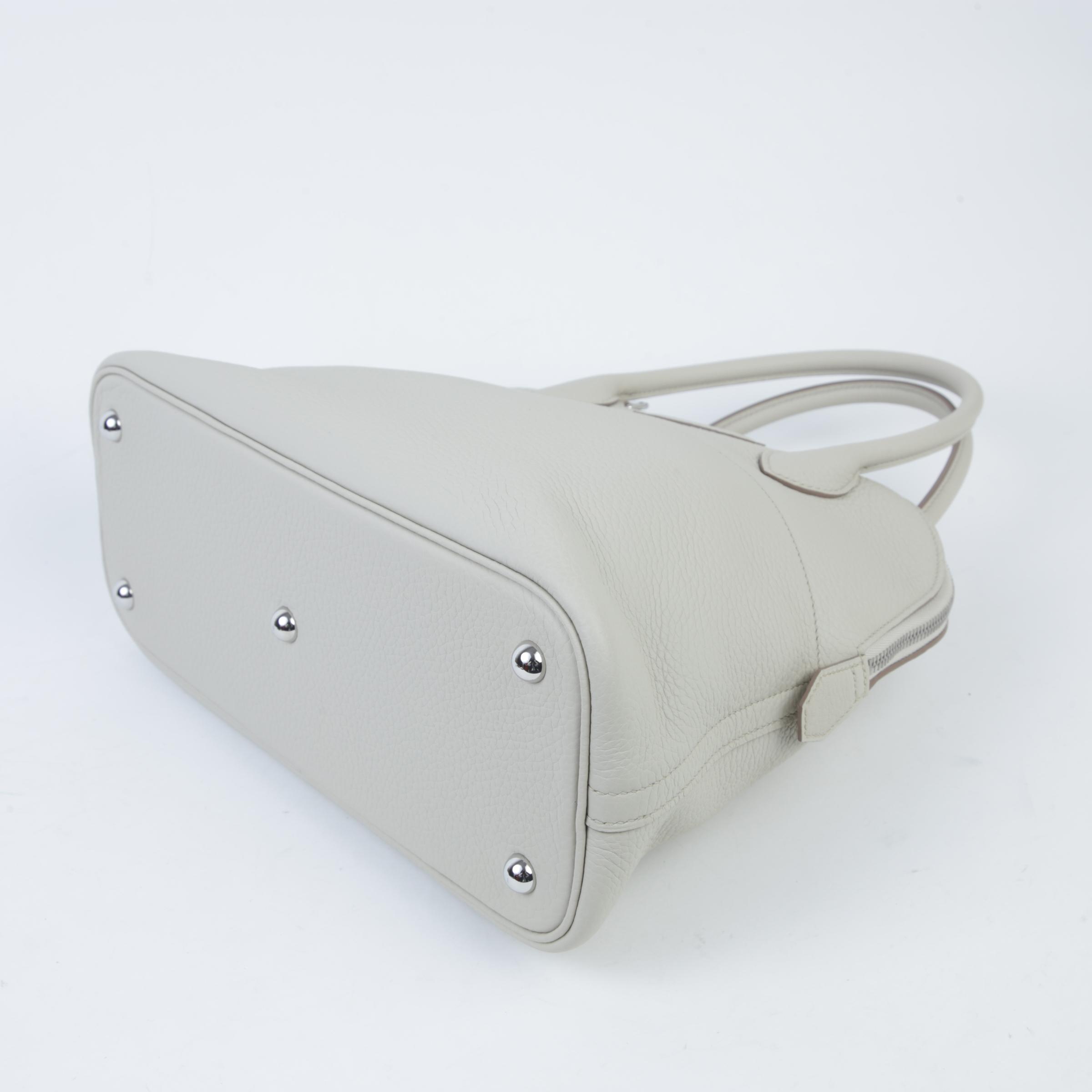 A美品  HERMÈS 爱马仕  Bolide 31 8L 冰川白 Beton Clemence小牛皮 银扣 D刻 2019年 - 5