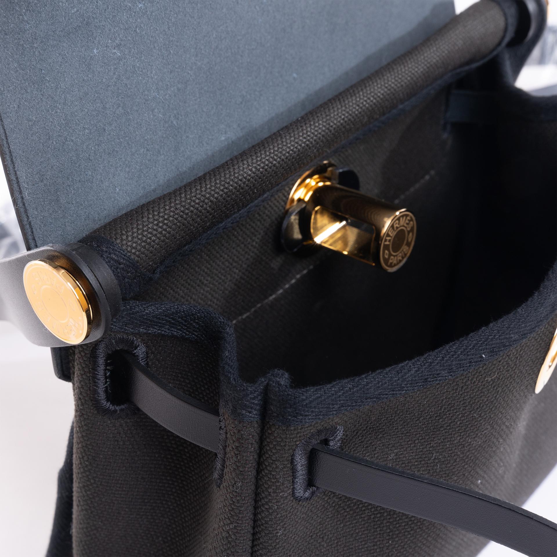Brand New ( Rank N ) HERMÈS Herbag Zip Mini 20 Dark Bronze （O0） Black (89) Canvas Gold hardware W (2024) - 10