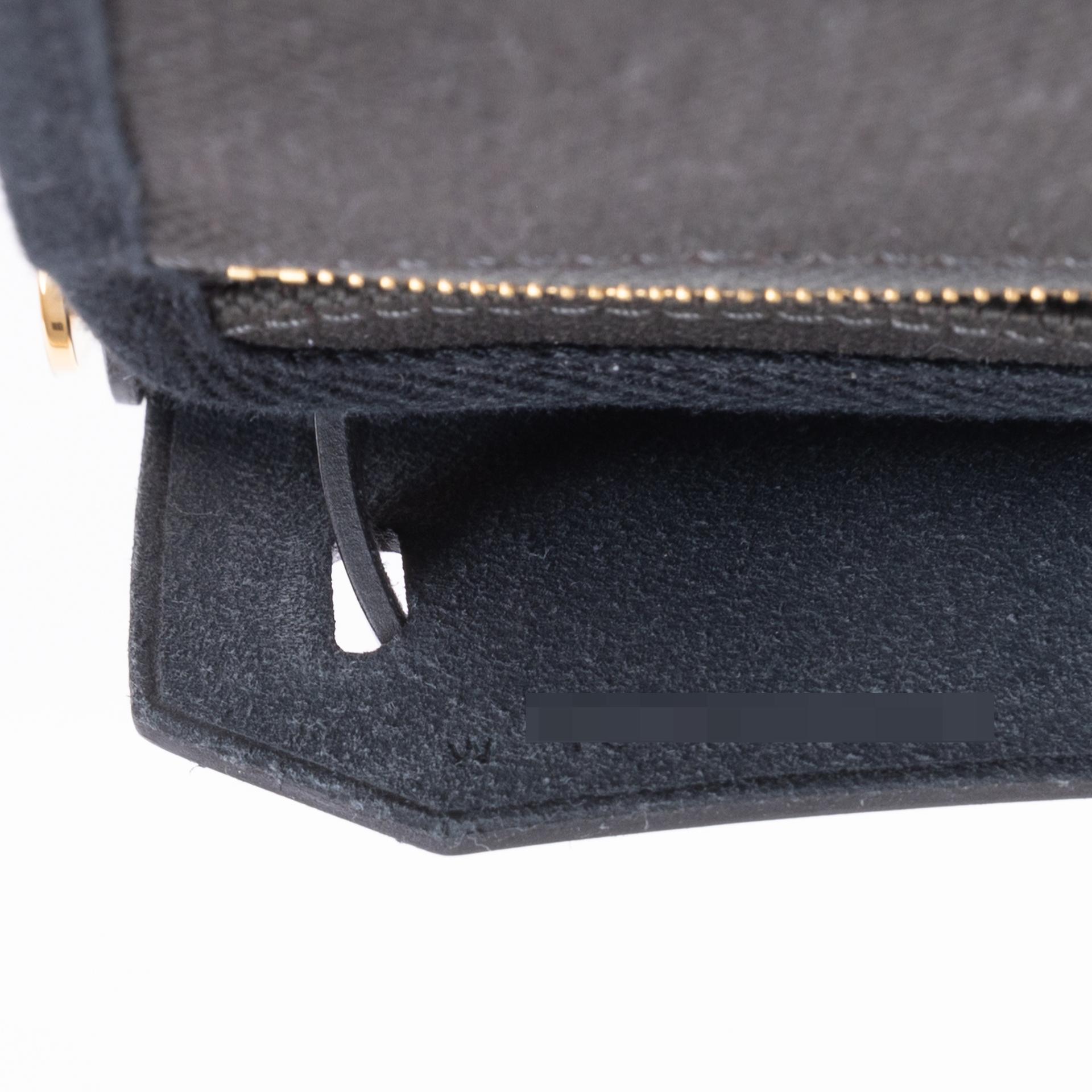 Brand New ( Rank N ) HERMÈS Herbag Zip Mini 20 Dark Bronze （O0） Black (89) Canvas Gold hardware W (2024) - 11
