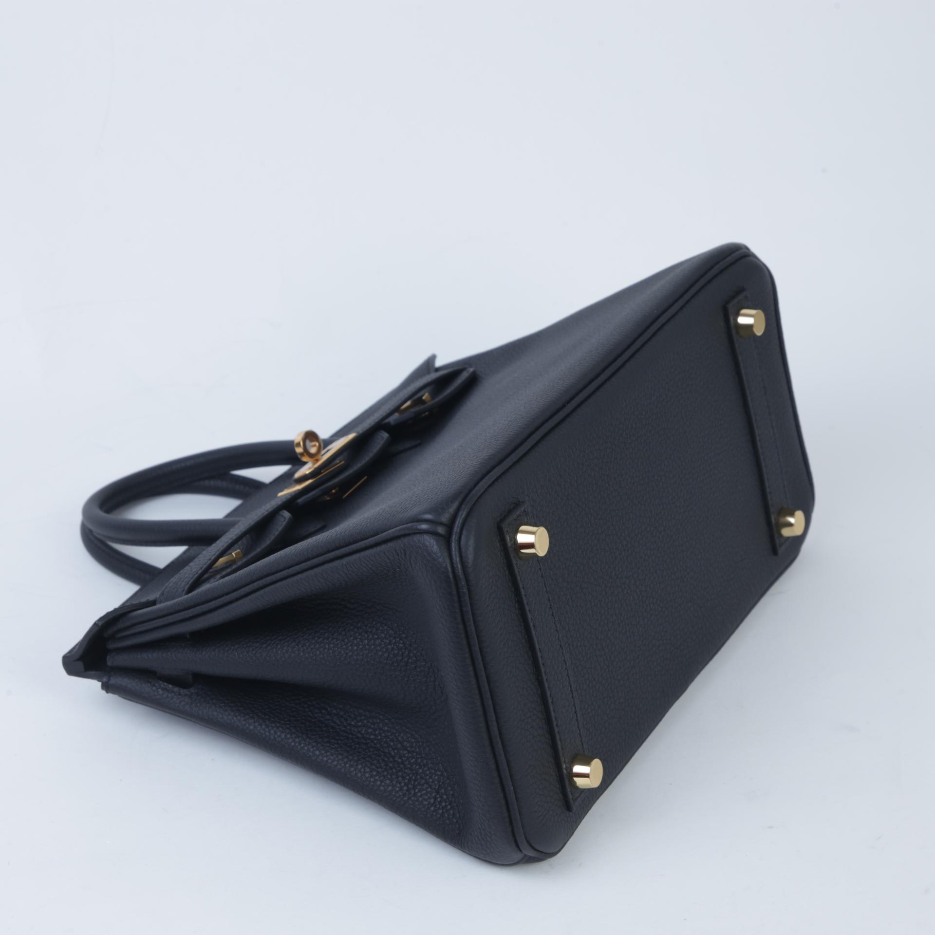 Brand New ( Rank N )  HERMÈS  Birkin 25 Black (89) Togo Gold hardware W (2024) - 4