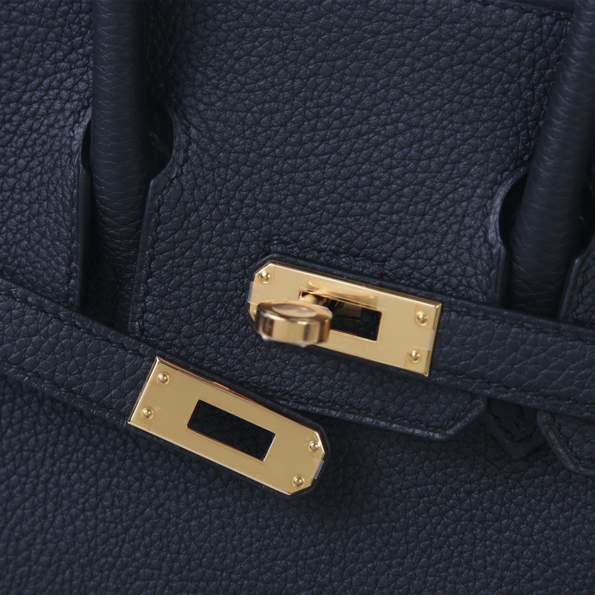 Brand New ( Rank N )  HERMÈS  Birkin 25 Black (89) Togo Gold hardware W (2024) - 8