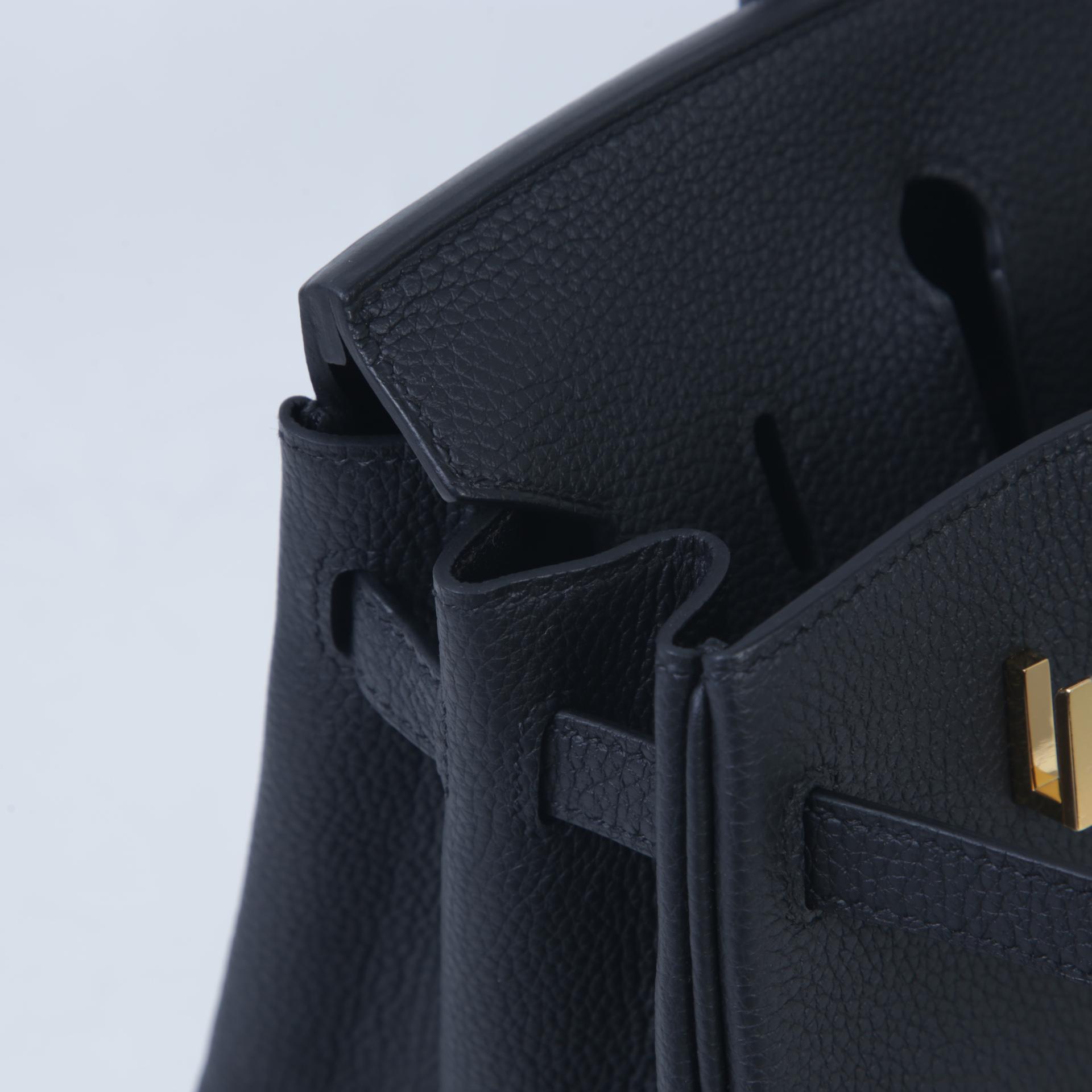 Brand New ( Rank N )  HERMÈS  Birkin 25 Black (89) Togo Gold hardware W (2024) - 12