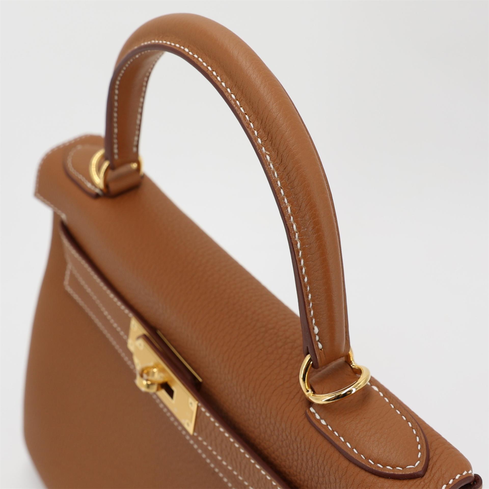 全新 HERMÈS 愛馬仕 Kelly 28 37 金棕色 Gold Togo小牛皮 金扣 W刻 2024年 - 5