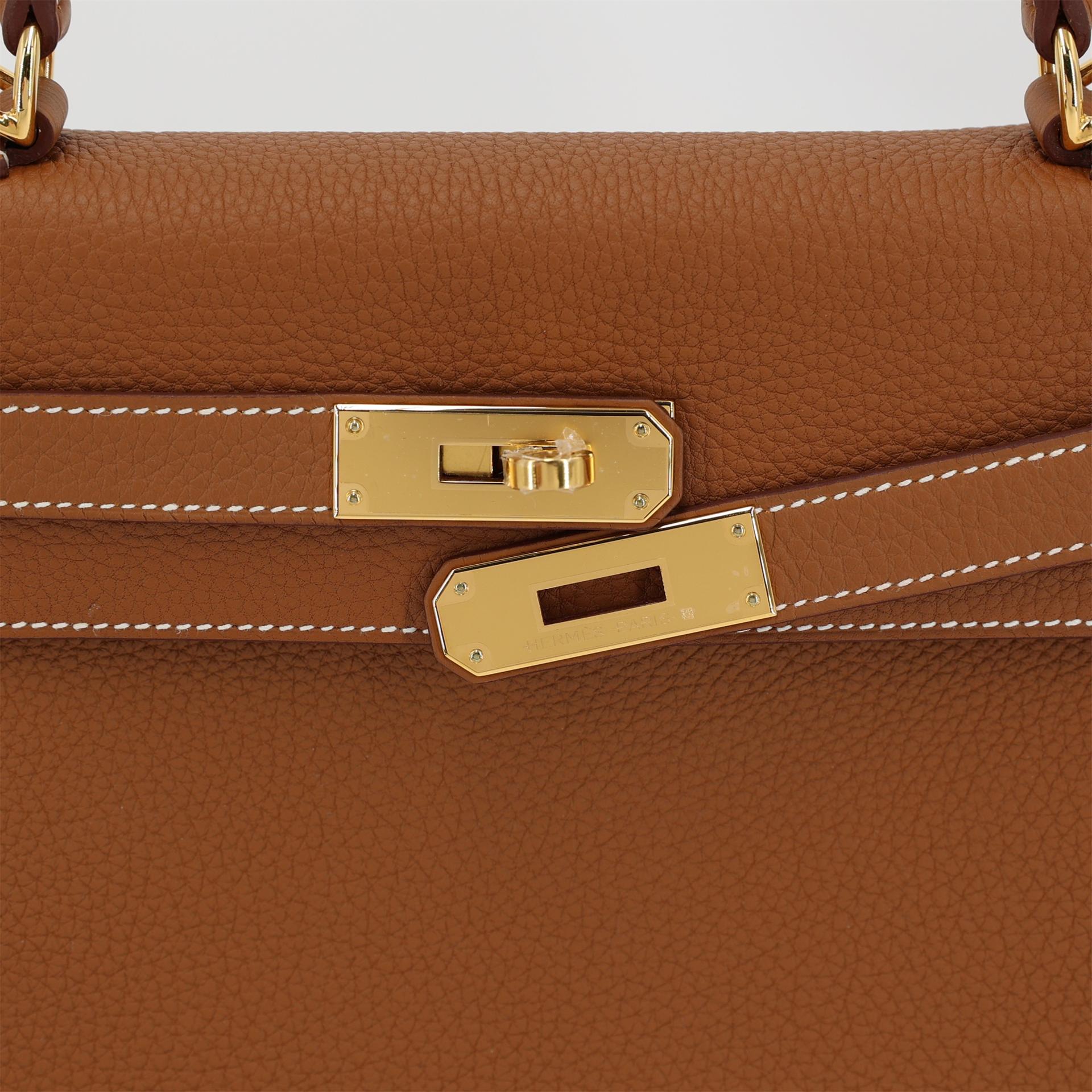 全新 HERMÈS 愛馬仕 Kelly 28 37 金棕色 Gold Togo小牛皮 金扣 W刻 2024年 - 10