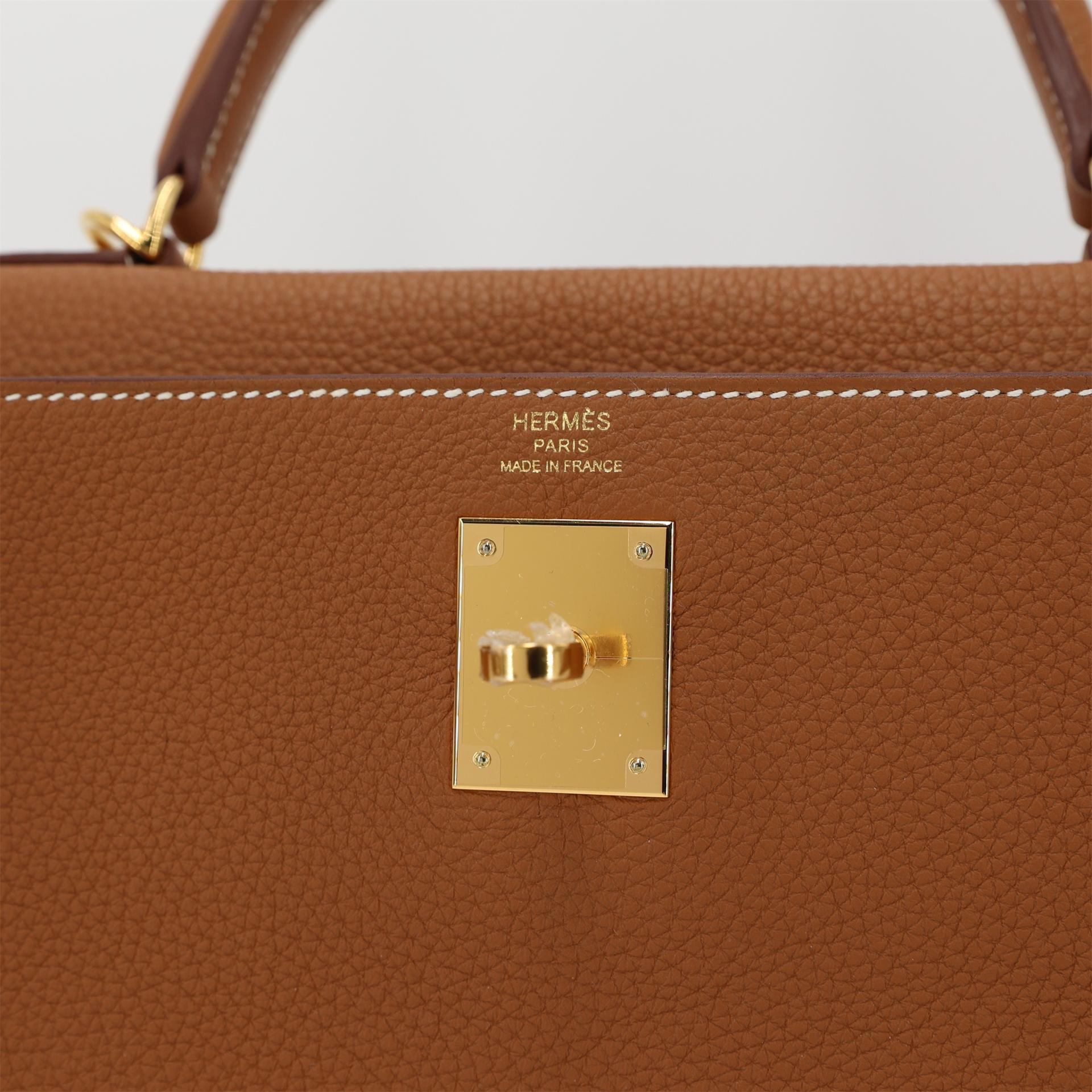 全新 HERMÈS 愛馬仕 Kelly 28 37 金棕色 Gold Togo小牛皮 金扣 W刻 2024年 - 11