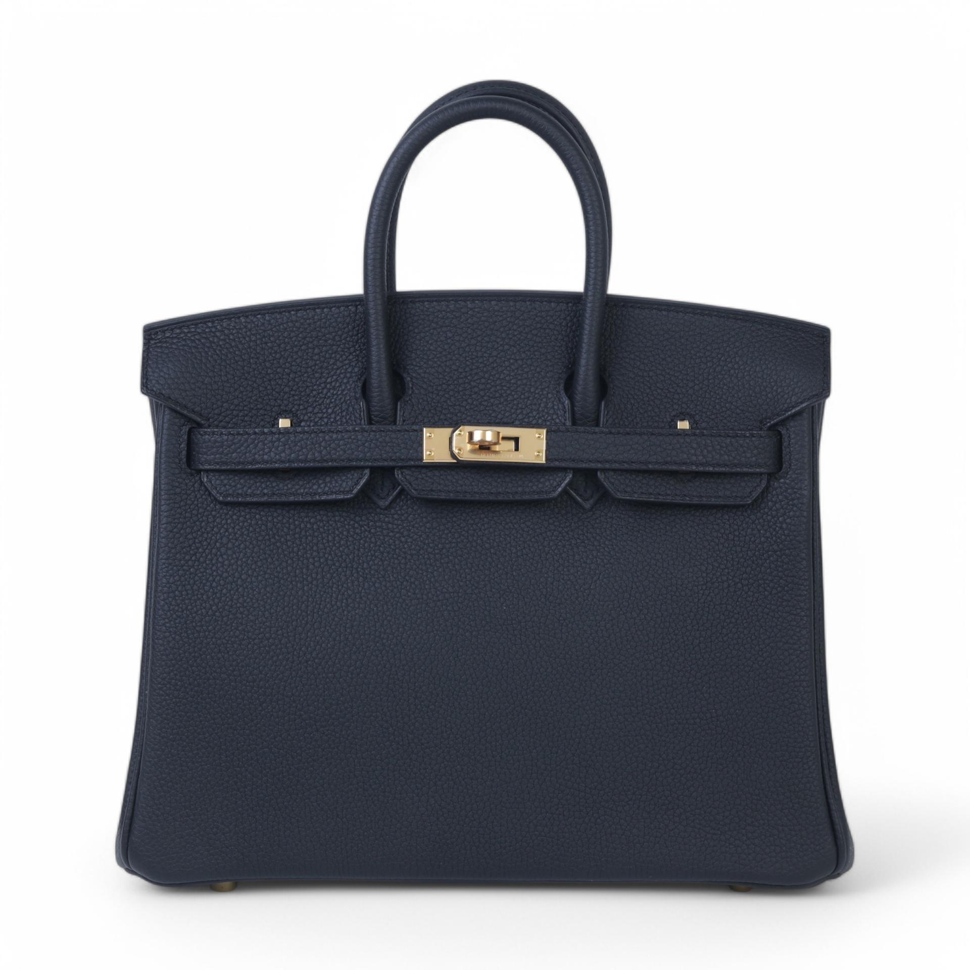 Brand New ( Rank N )  HERMÈS  Birkin 25 Black (89) Togo Gold hardware W (2024) - 1
