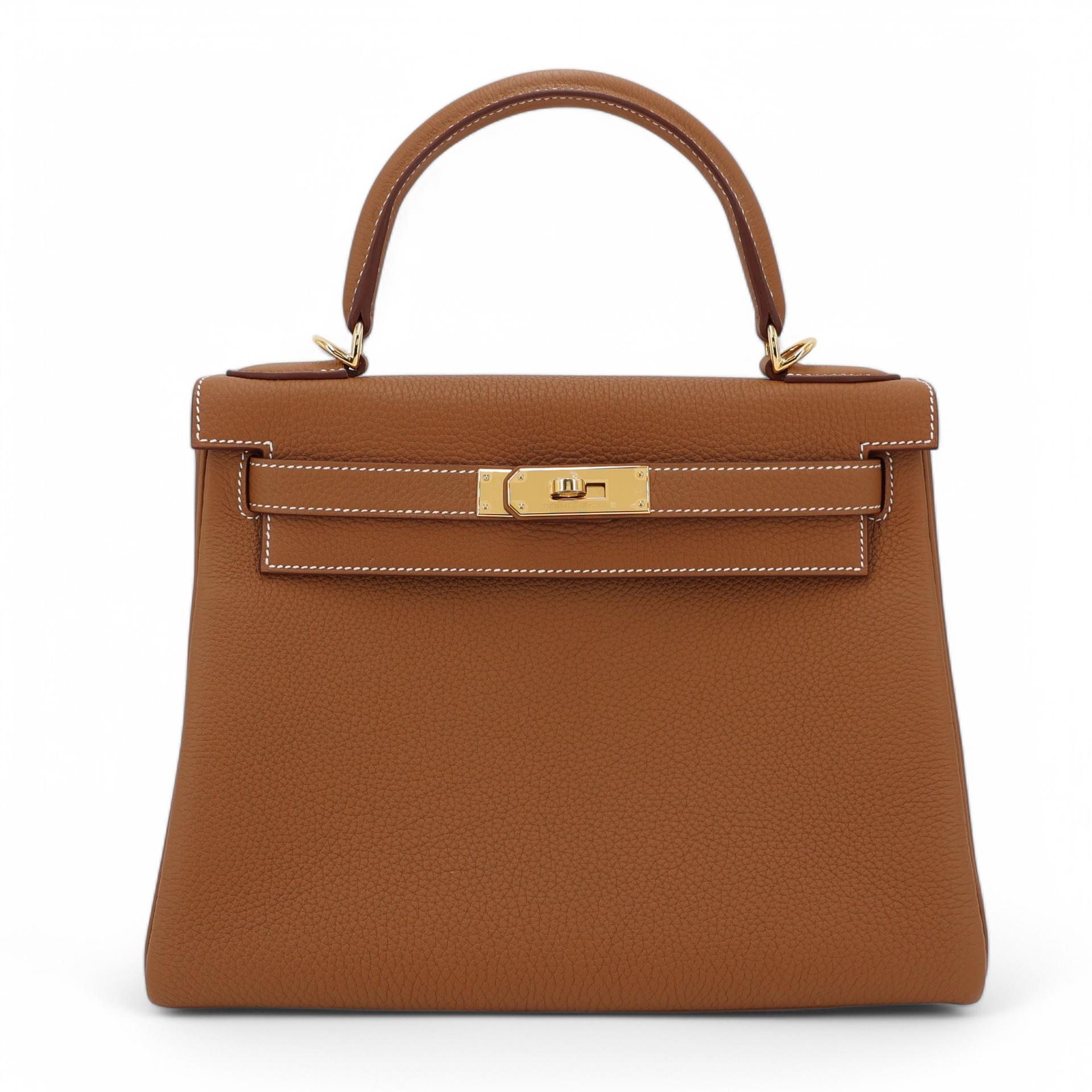 全新 HERMÈS 愛馬仕 Kelly 28 37 金棕色 Gold Togo小牛皮 金扣 W刻 2024年 - 1