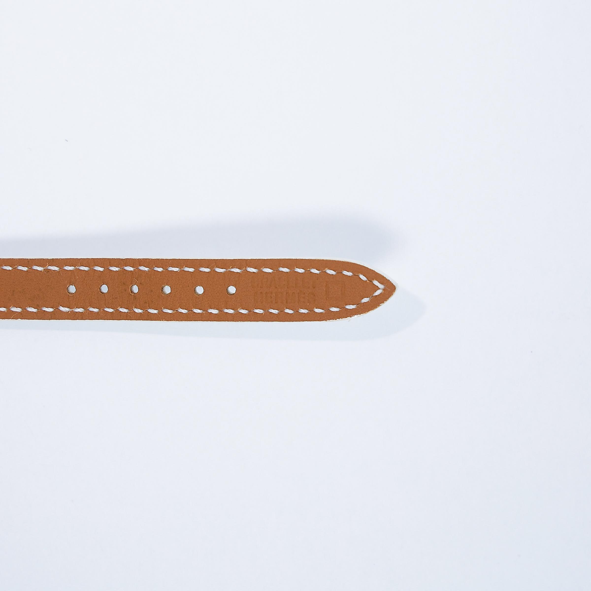 Excellent ( Rank SA ) HERMÈS Nantucket Mini Watch 16mm White (01) Alligator Diamond Rose Gold hardware Y (2020) - 8