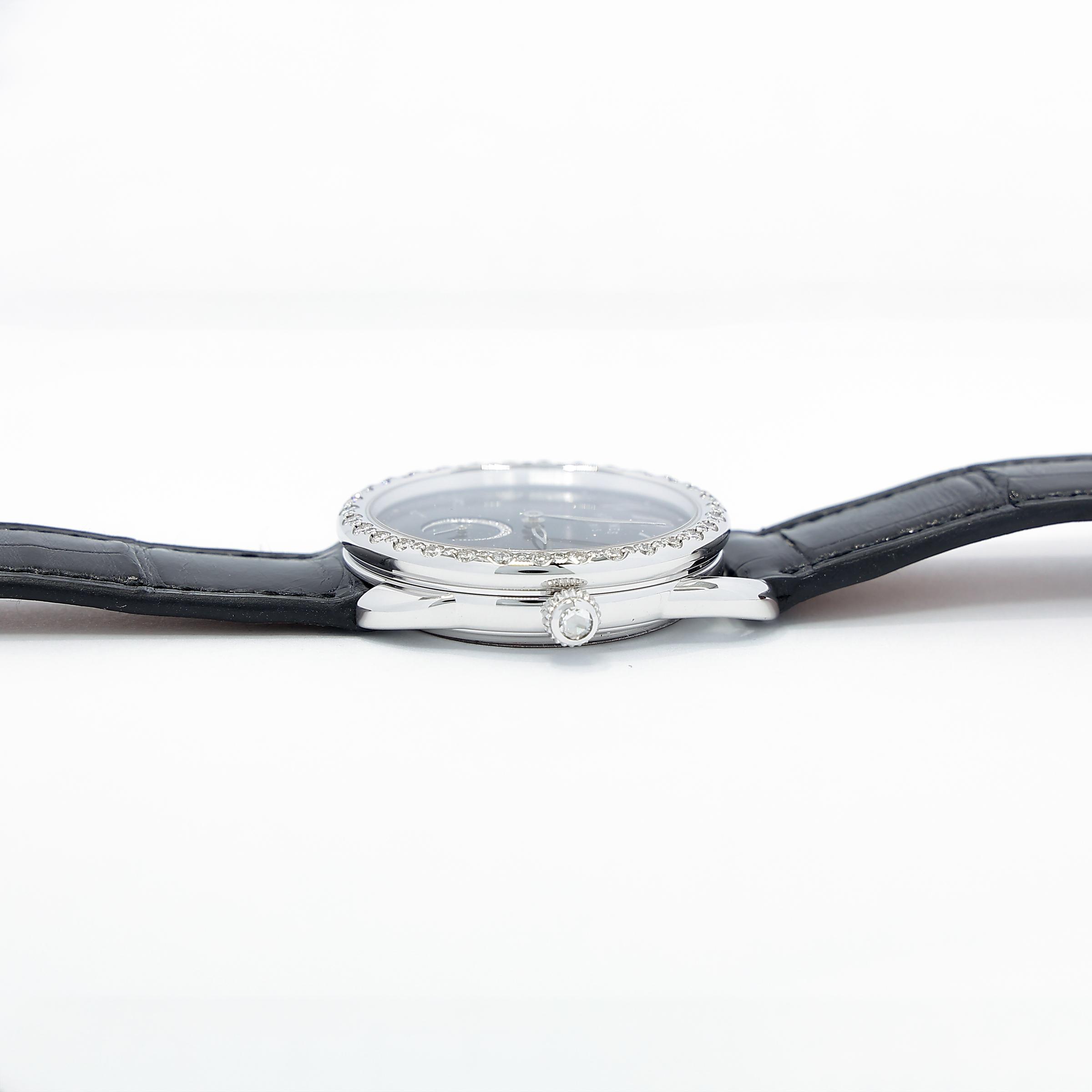 Excellent ( Rank SA ) HERMÈS Arceau Ecuyere Watch 34mm Black (89) Alligator Diamond C (2018) - 9