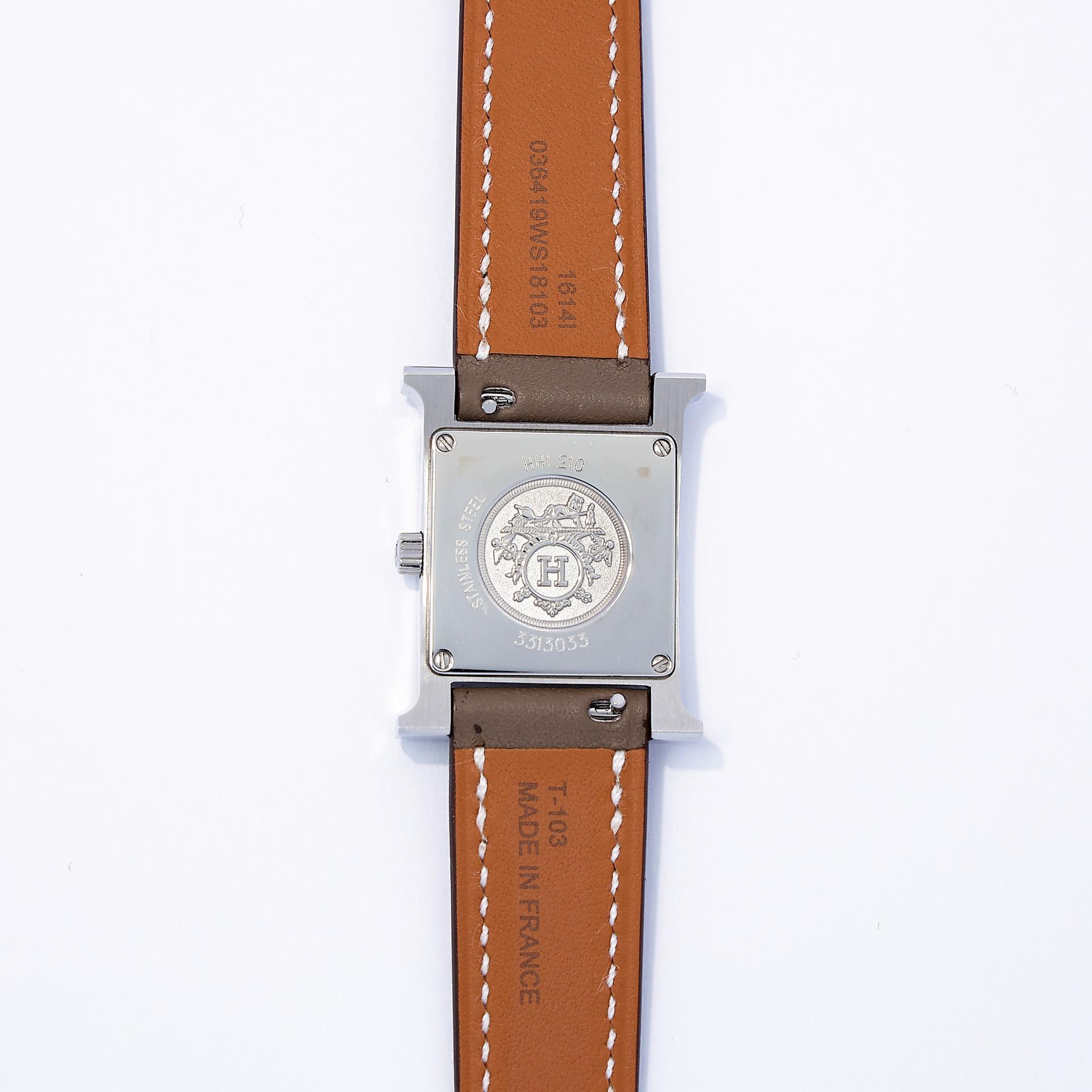Brand New ( Rank N ) HERMÈS H Watch 21mm Etoupe (18) Swift Palladium hardware W (2024) - 6