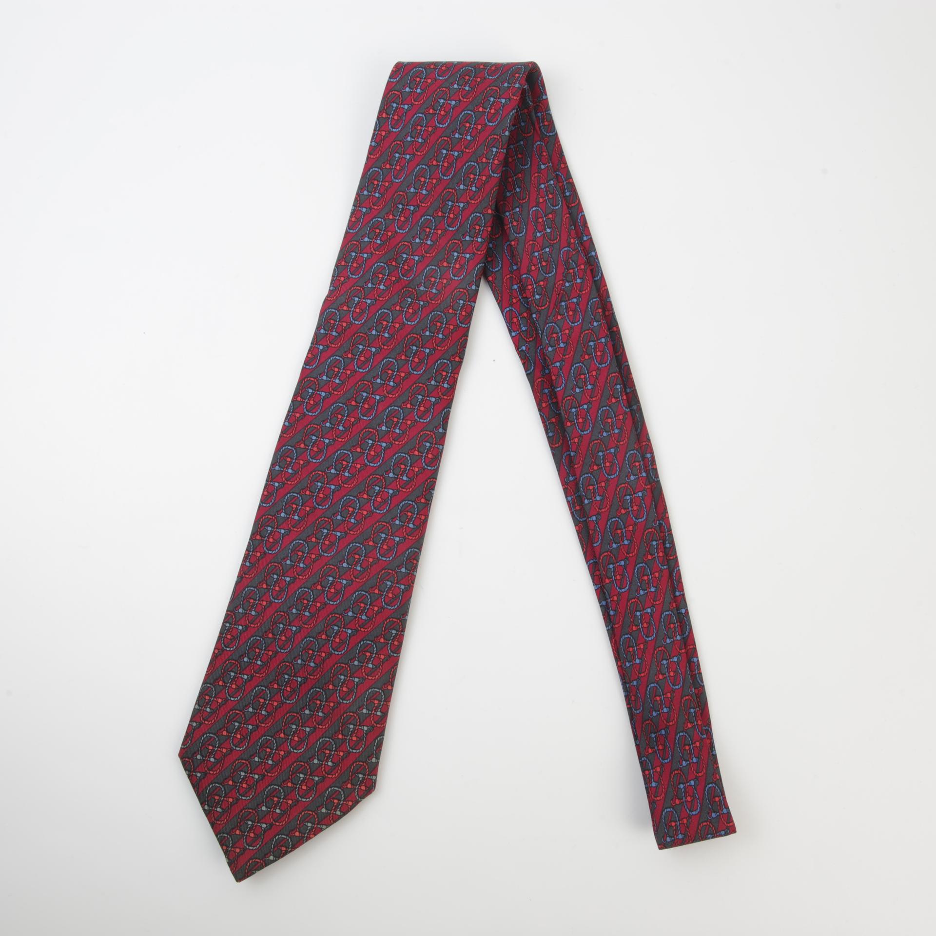 Good ( Rank AB) HERMÈS Necktie Red Silk - 2
