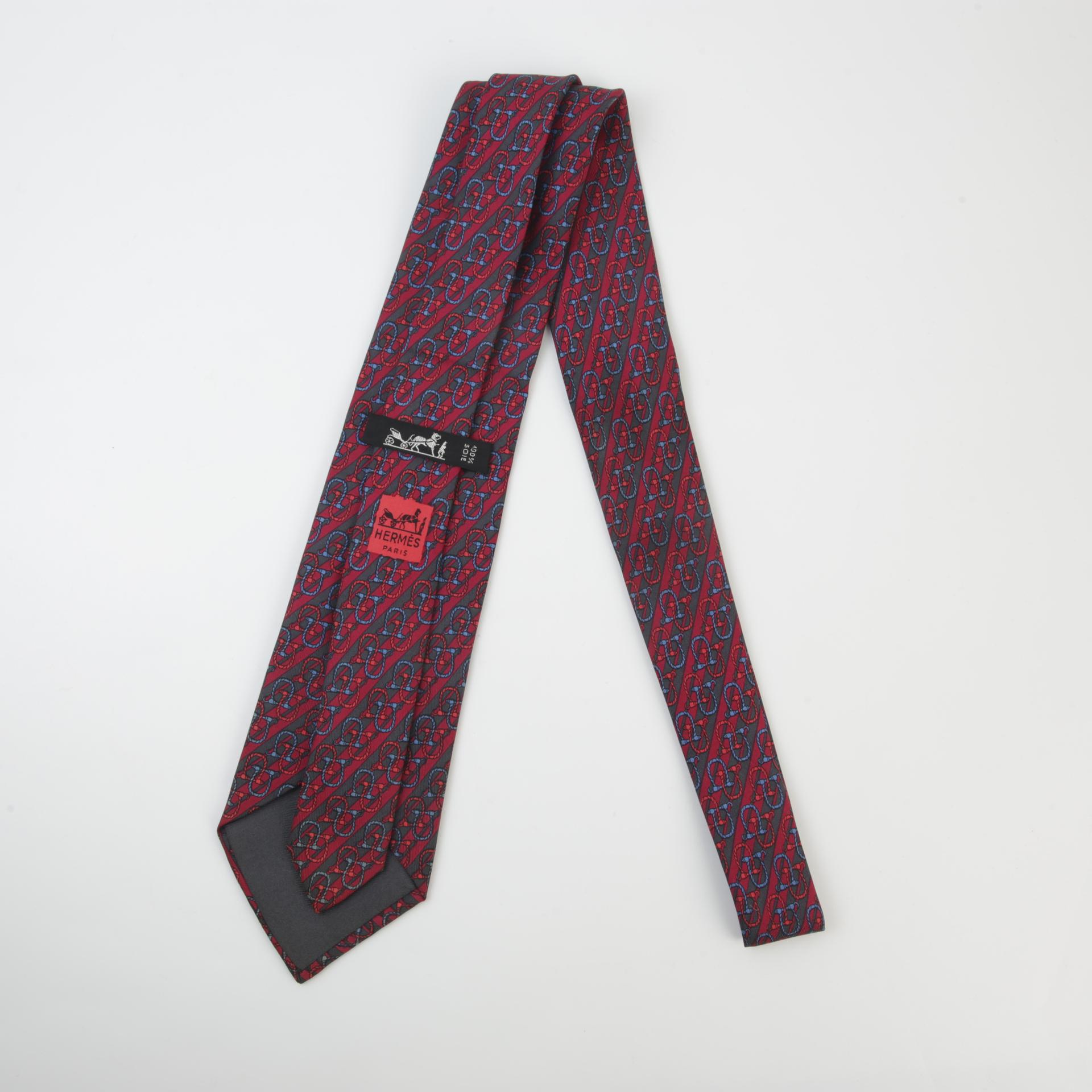 Good ( Rank AB) HERMÈS Necktie Red Silk - 3