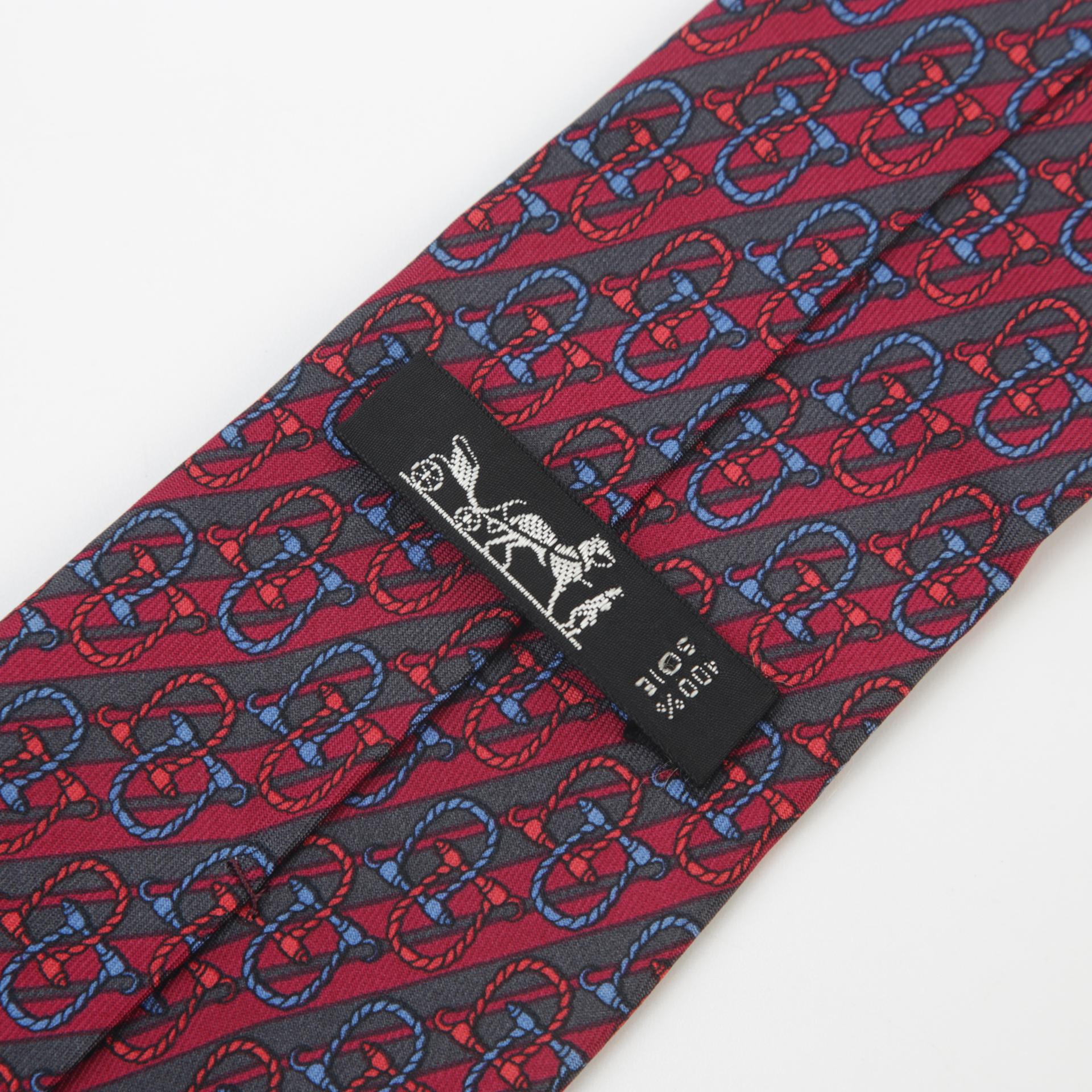 Good ( Rank AB) HERMÈS Necktie Red Silk - 4